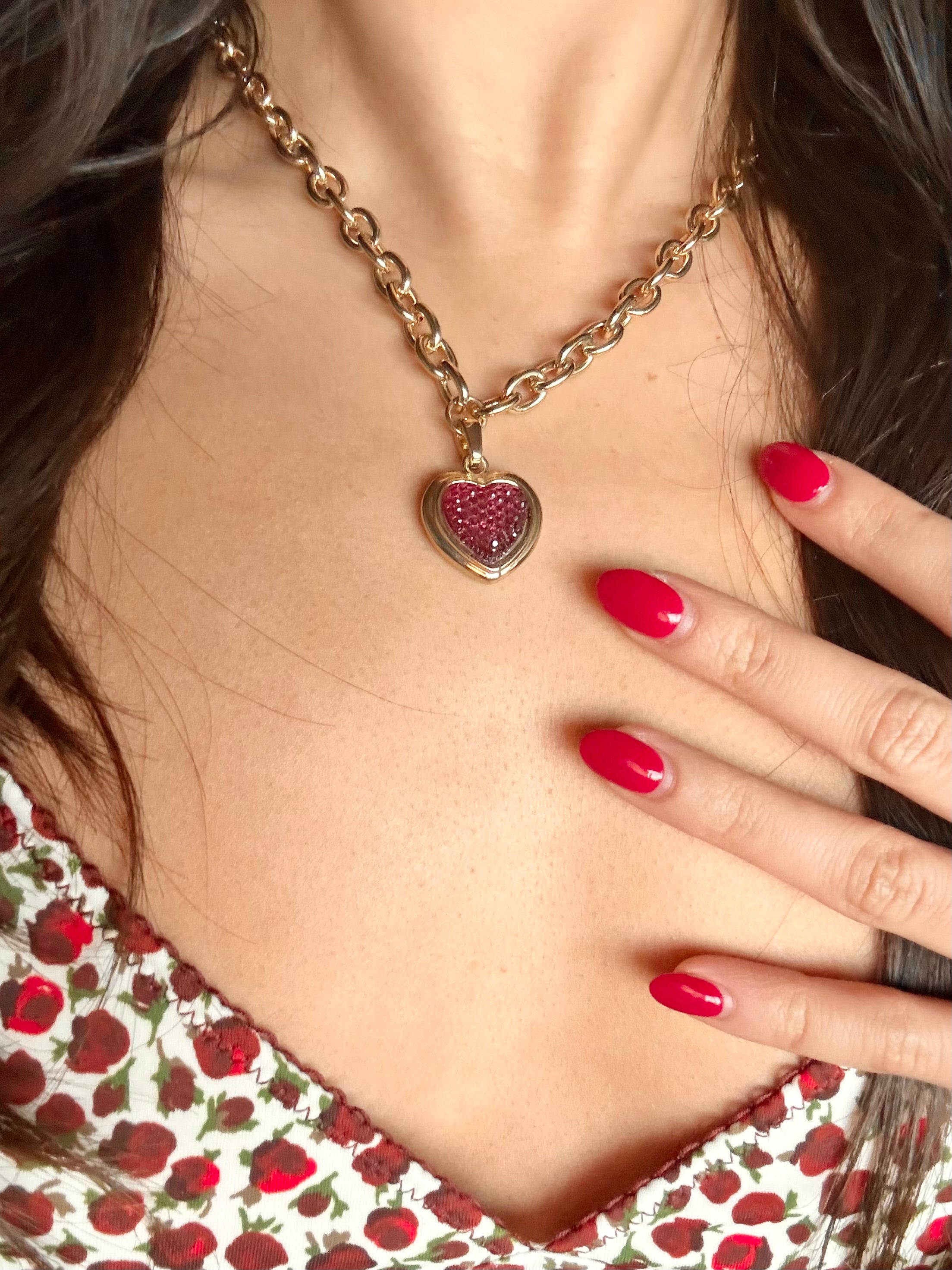 Bubble Heart Chain Necklace