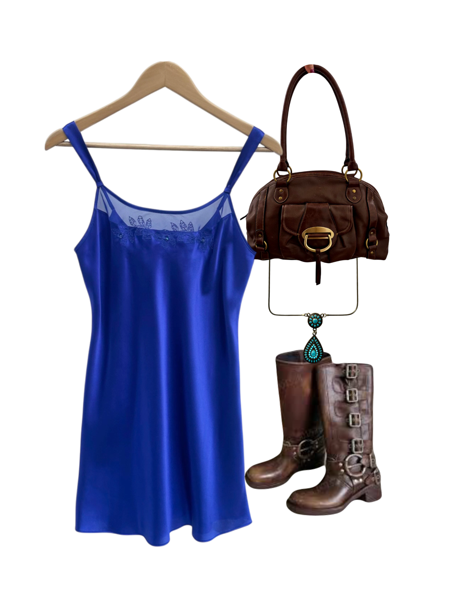 Vintage 90s Dainty Periwinkle Mini Slip (S)