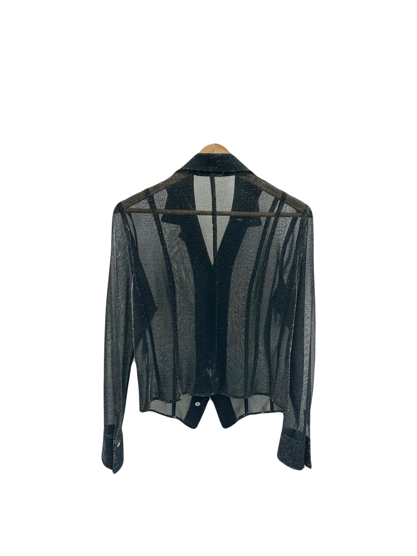 Vintage 90s Semi Sheer Retro Button Up (S/M)