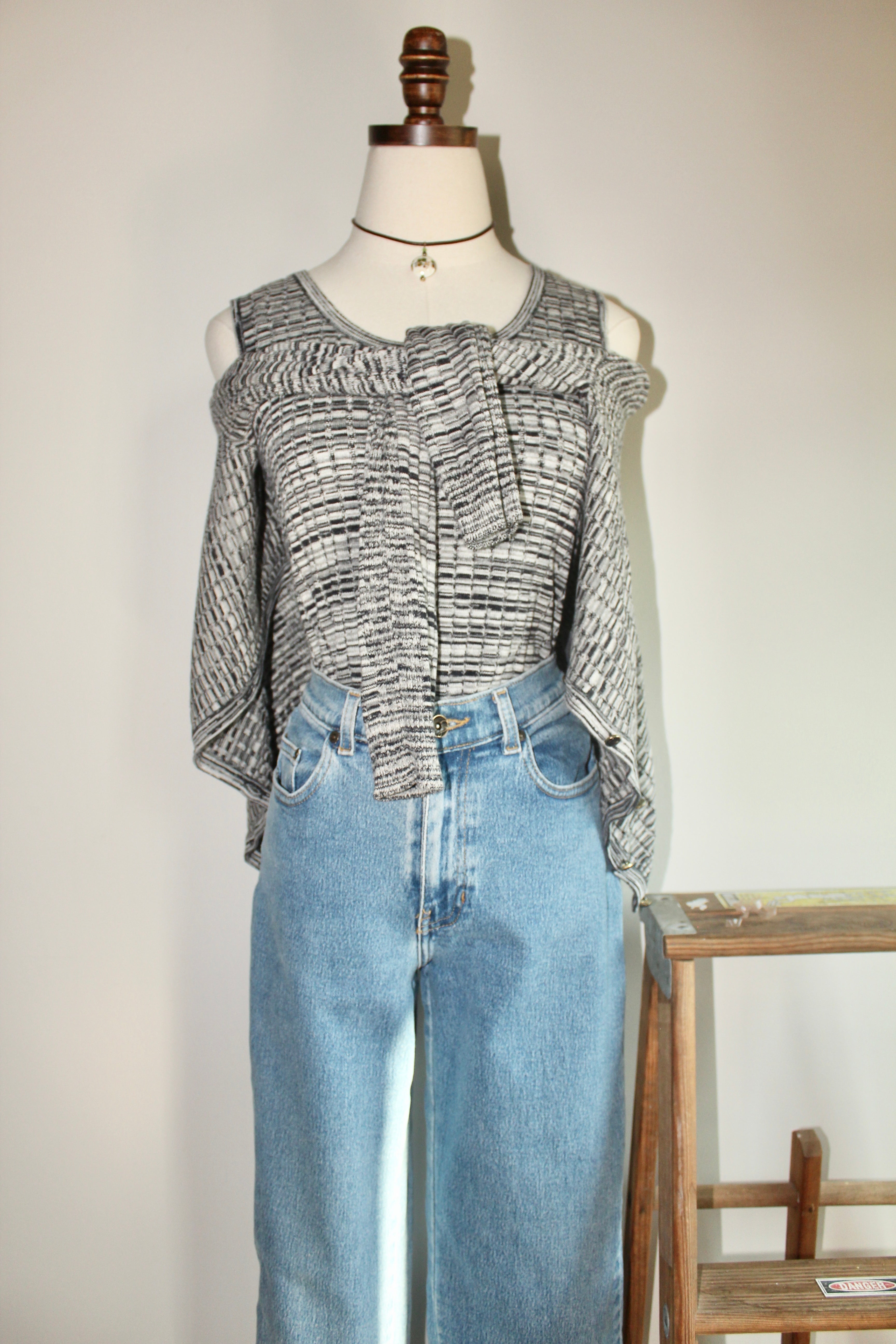 Vintage Melange Ribbed Twin Set (S)