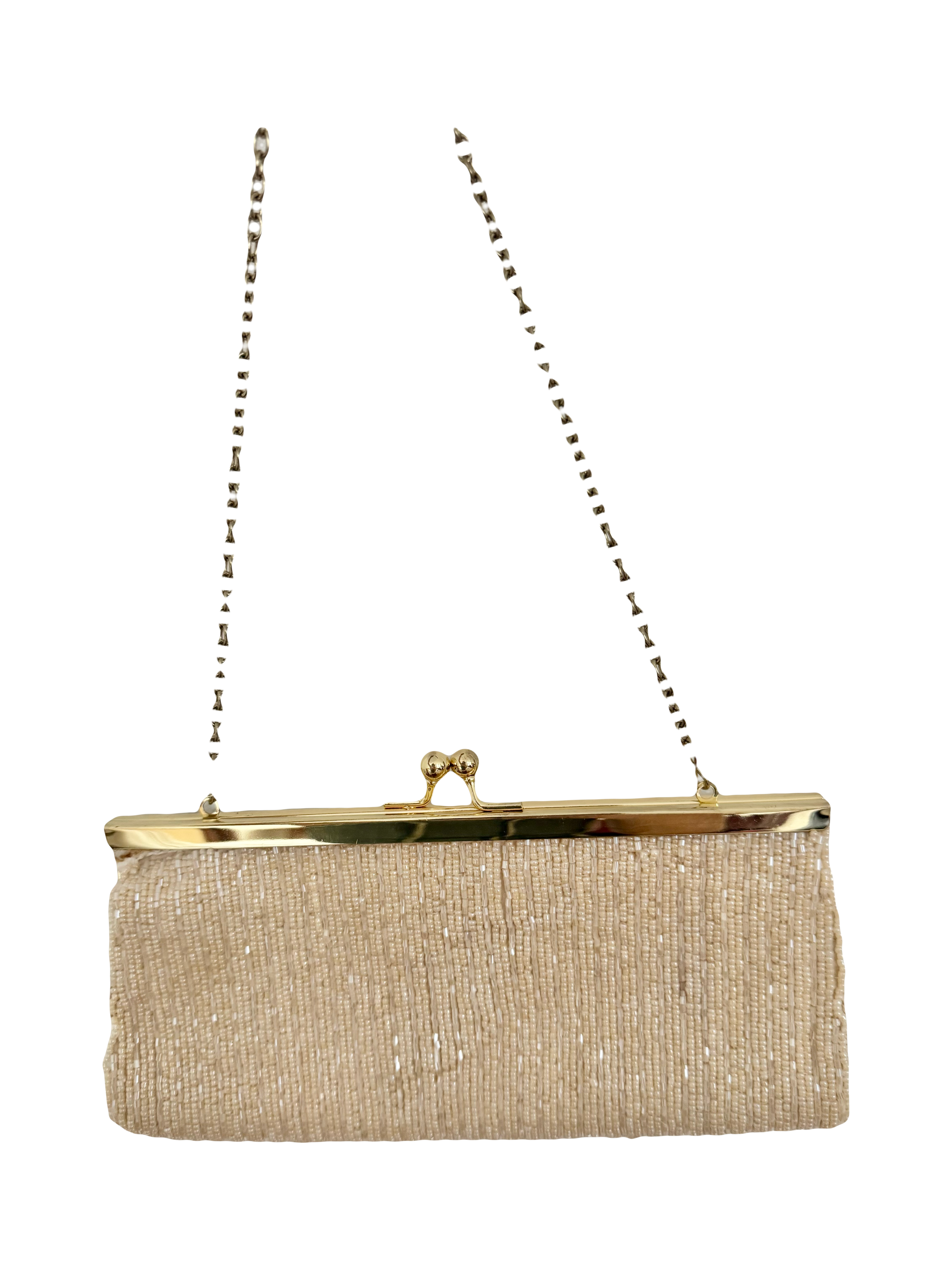 Vintage 80s Dainty Beaded Leaf Purse