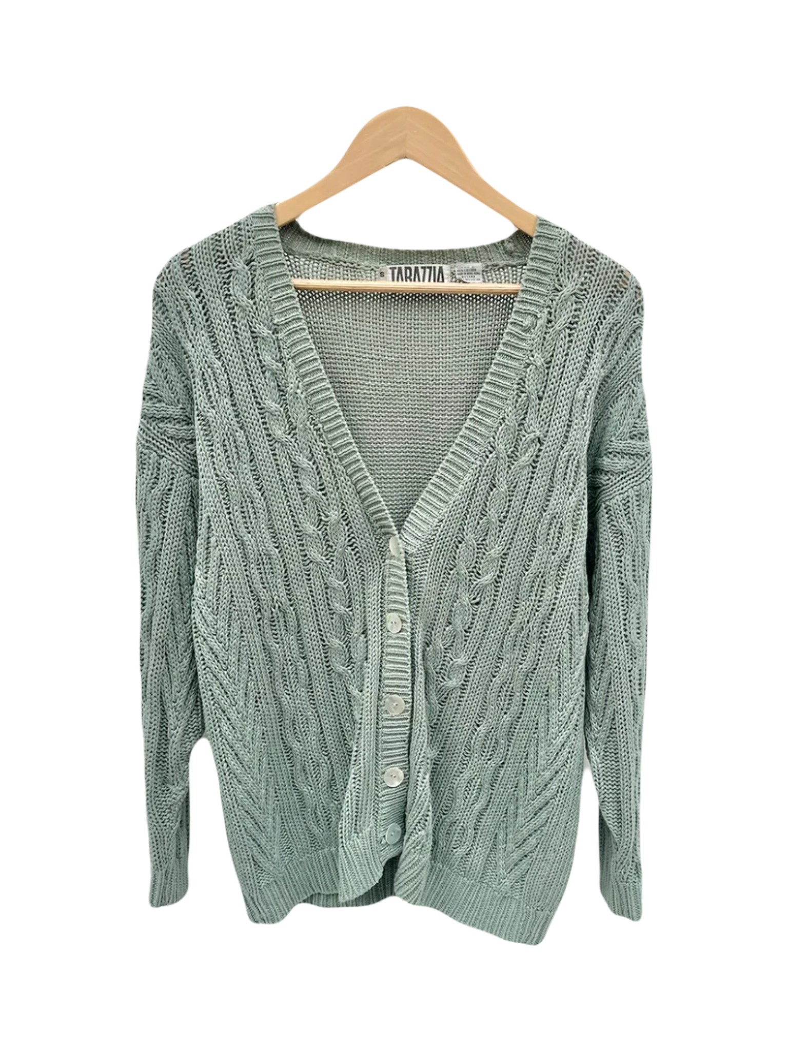 Vintage 90s Sage Green Cardigan (M)