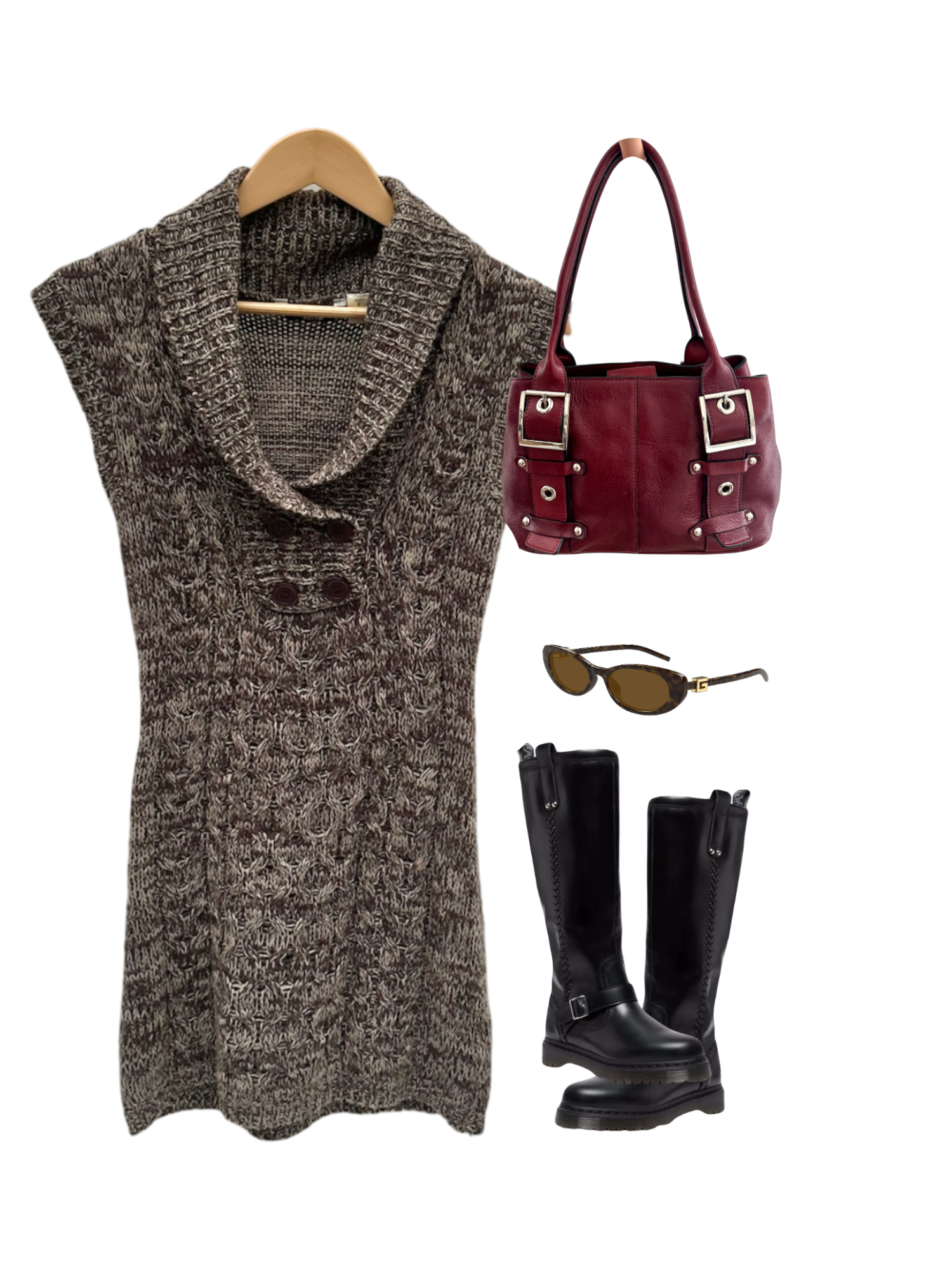 Vintage 90s Cozy Knit Sweater Dress (S)
