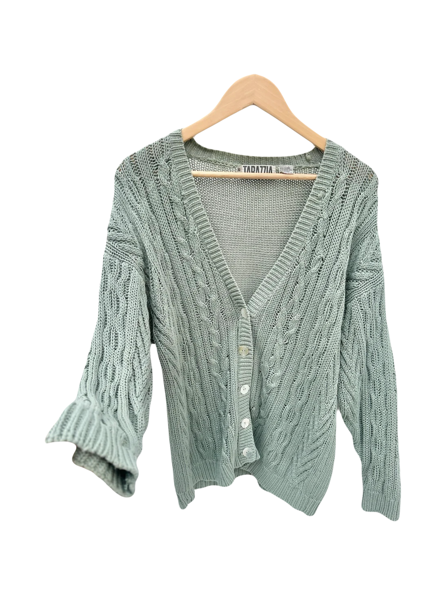 Vintage 90s Sage Green Cardigan (M)