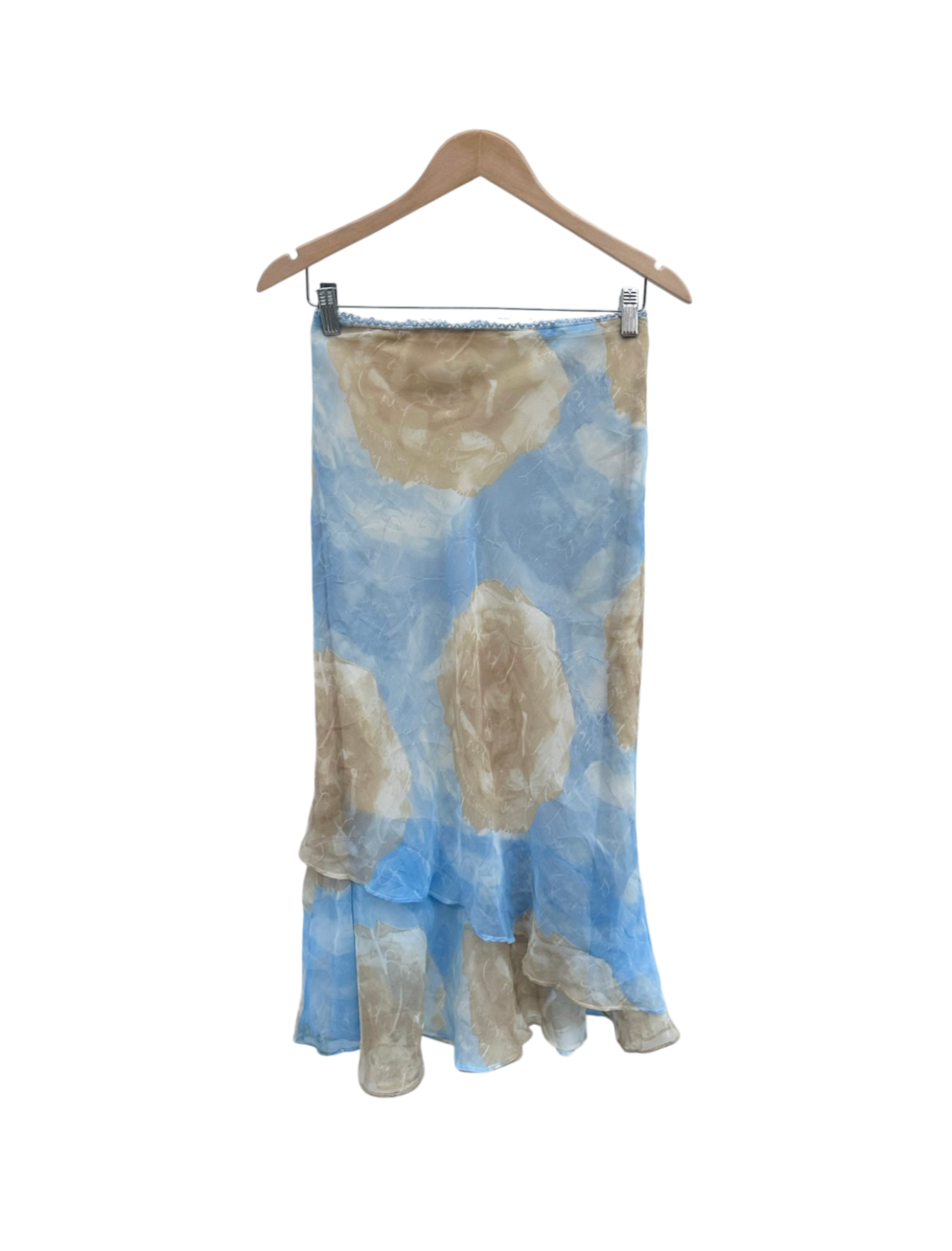 Vintage 90s Dreamy Floral Cloud Midi Skirt (S/M)