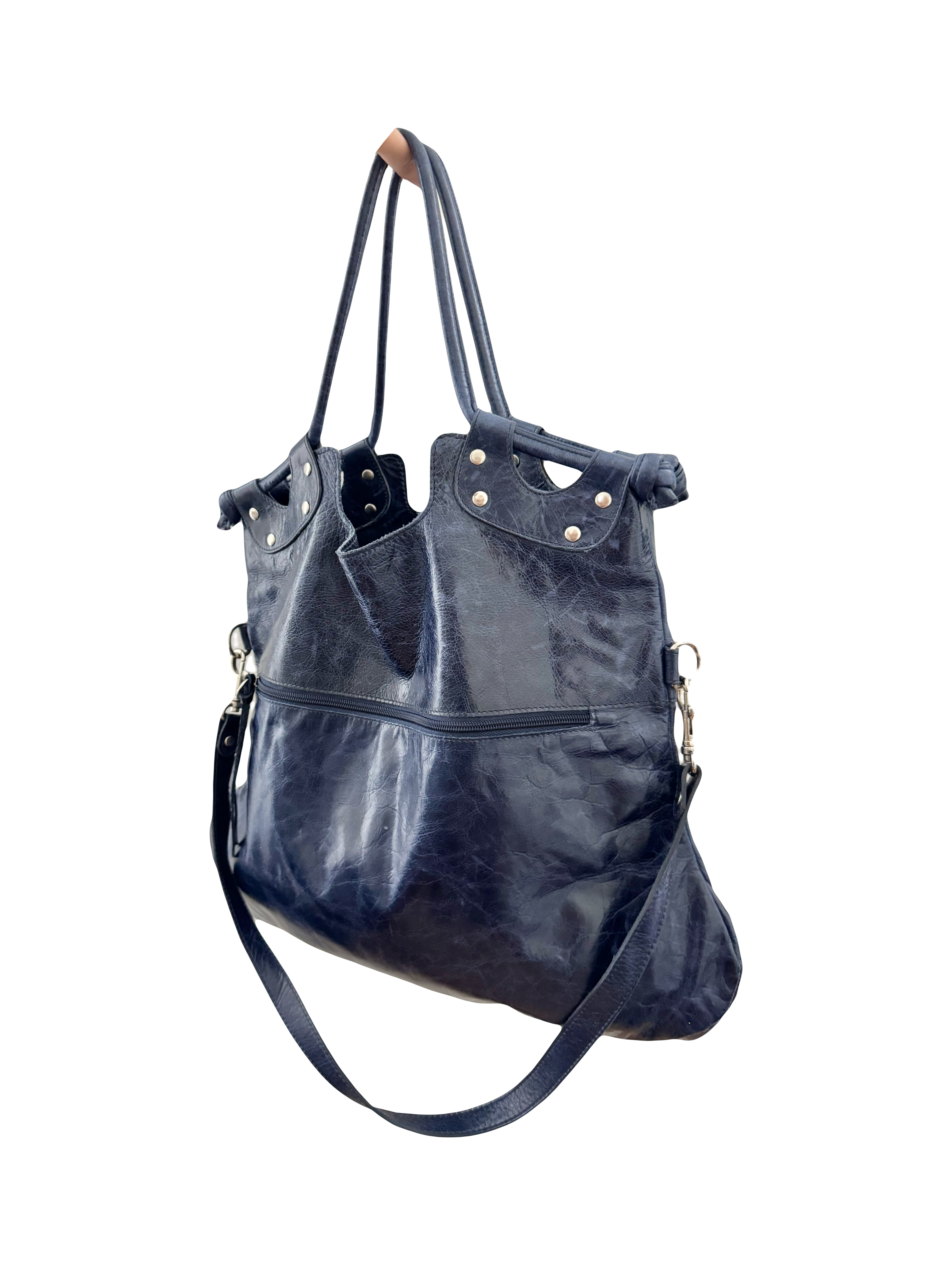 Vintage 90s Midnight Blue Tote Purse