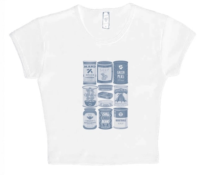 Monochrome Cans Graphic Baby Tee