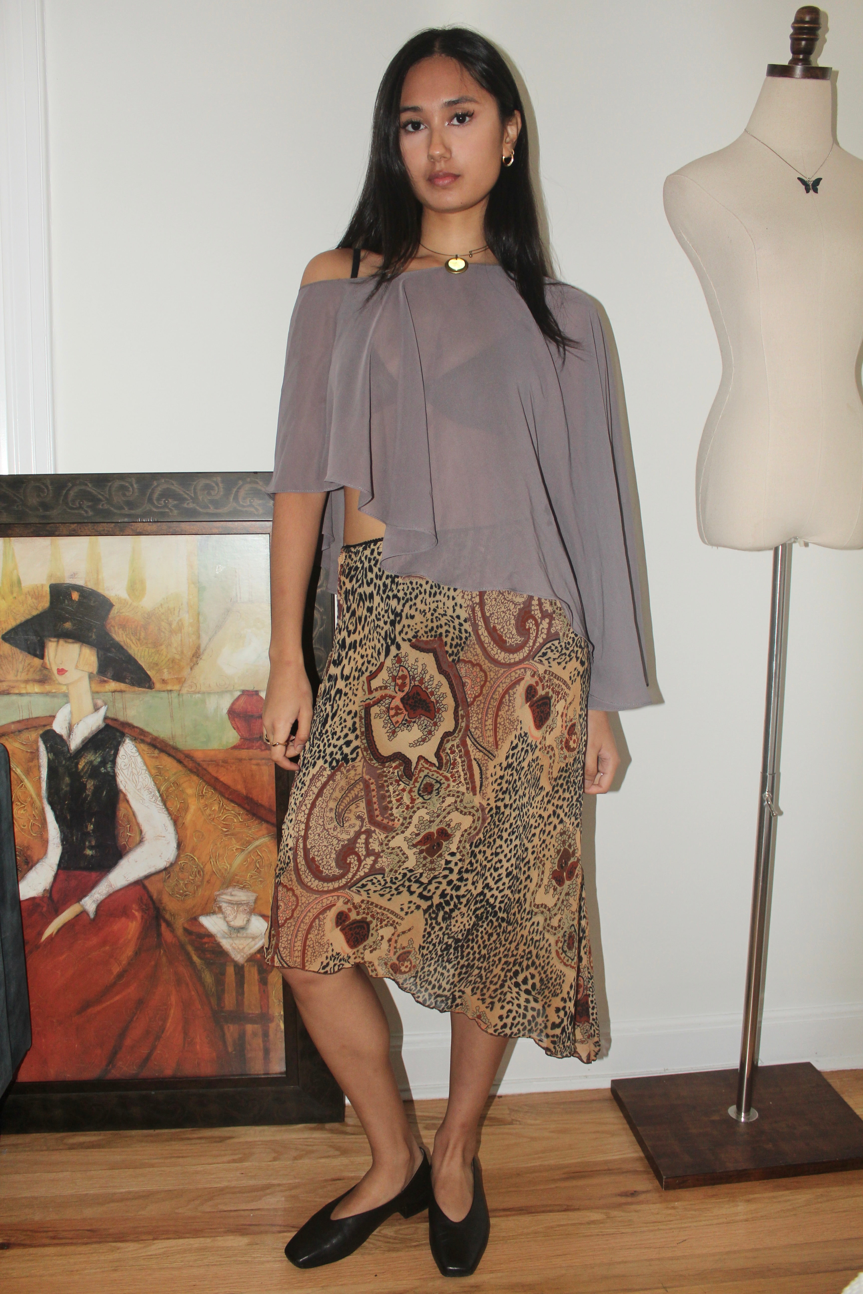 Vintage 90s Lilac Asymmetrical Poncho (one size)