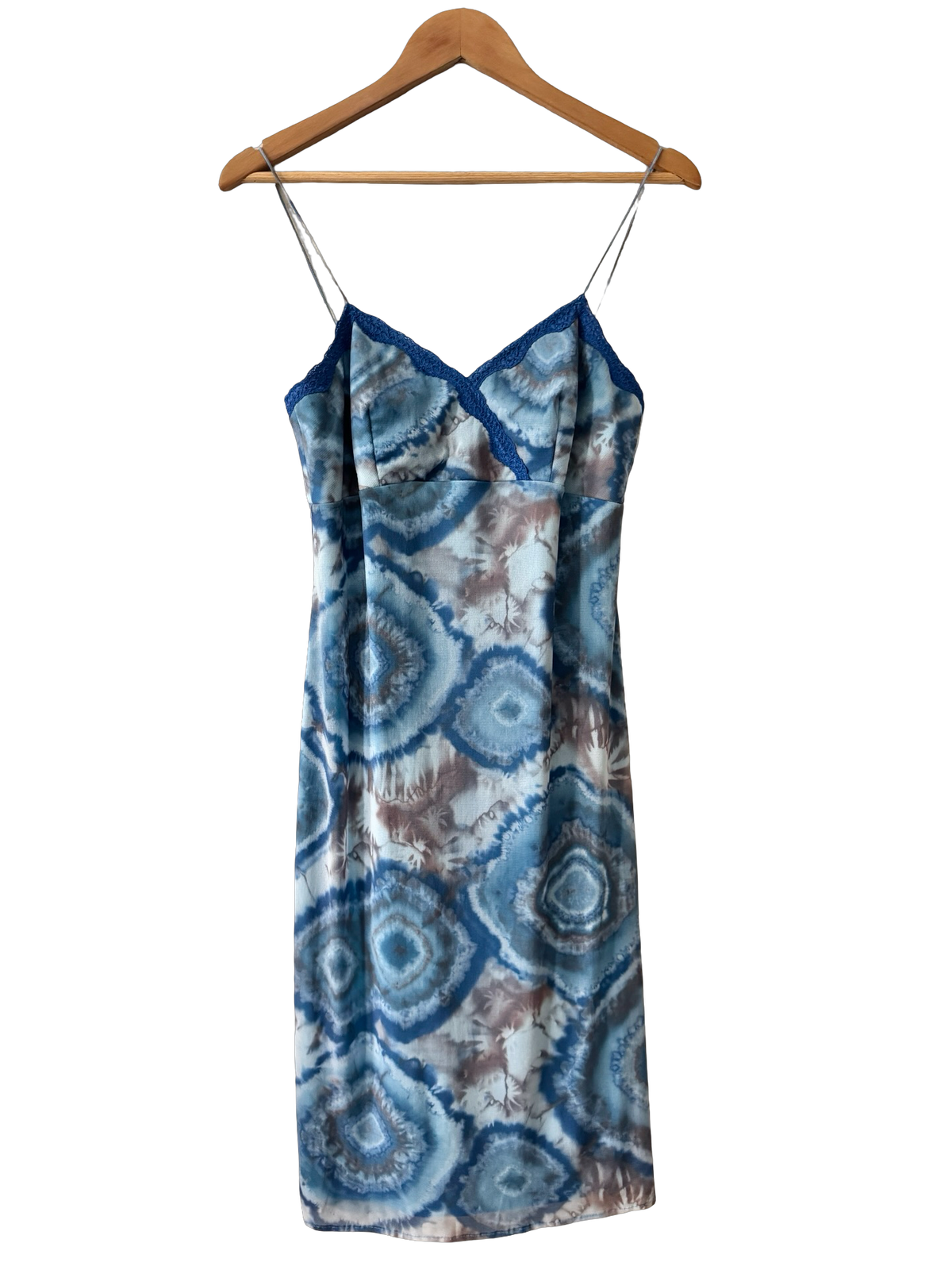 Vintage 90s Retro Tile Swirl Lace Midi Dress (S/M)