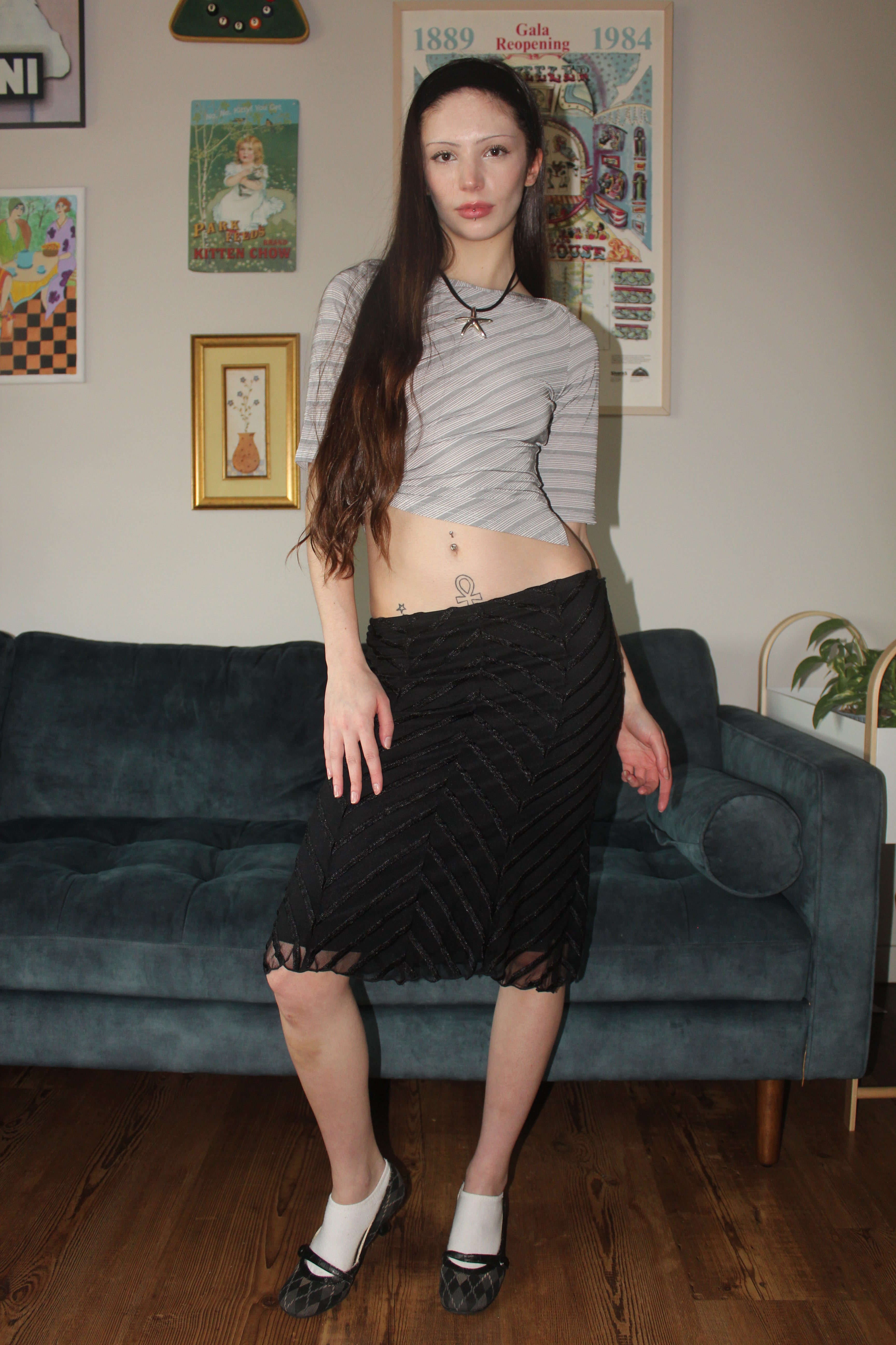 Vintage 90s Overlay Midi Skirt (S)