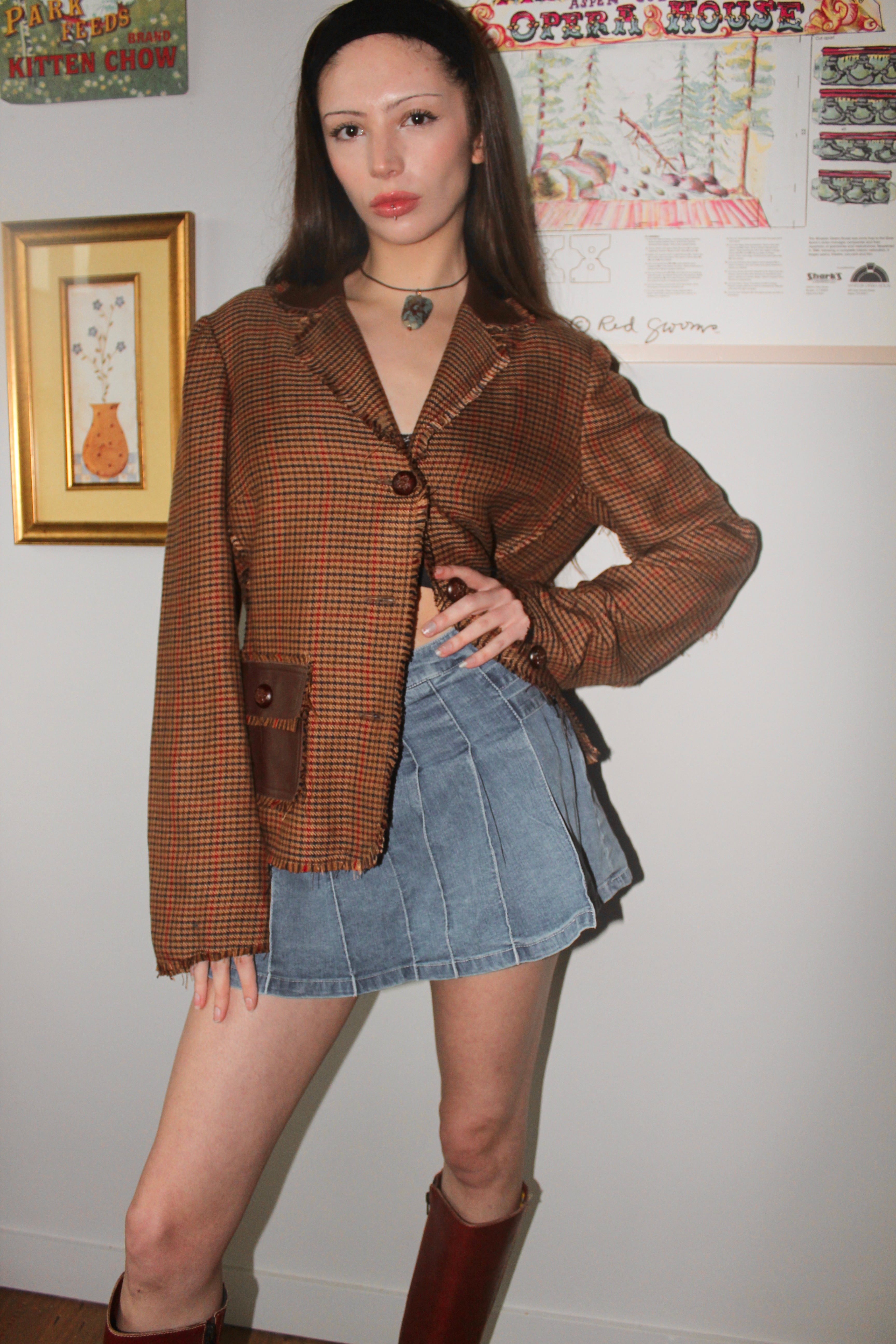 Vintage 90s Frayed Pocket Blazer (M)