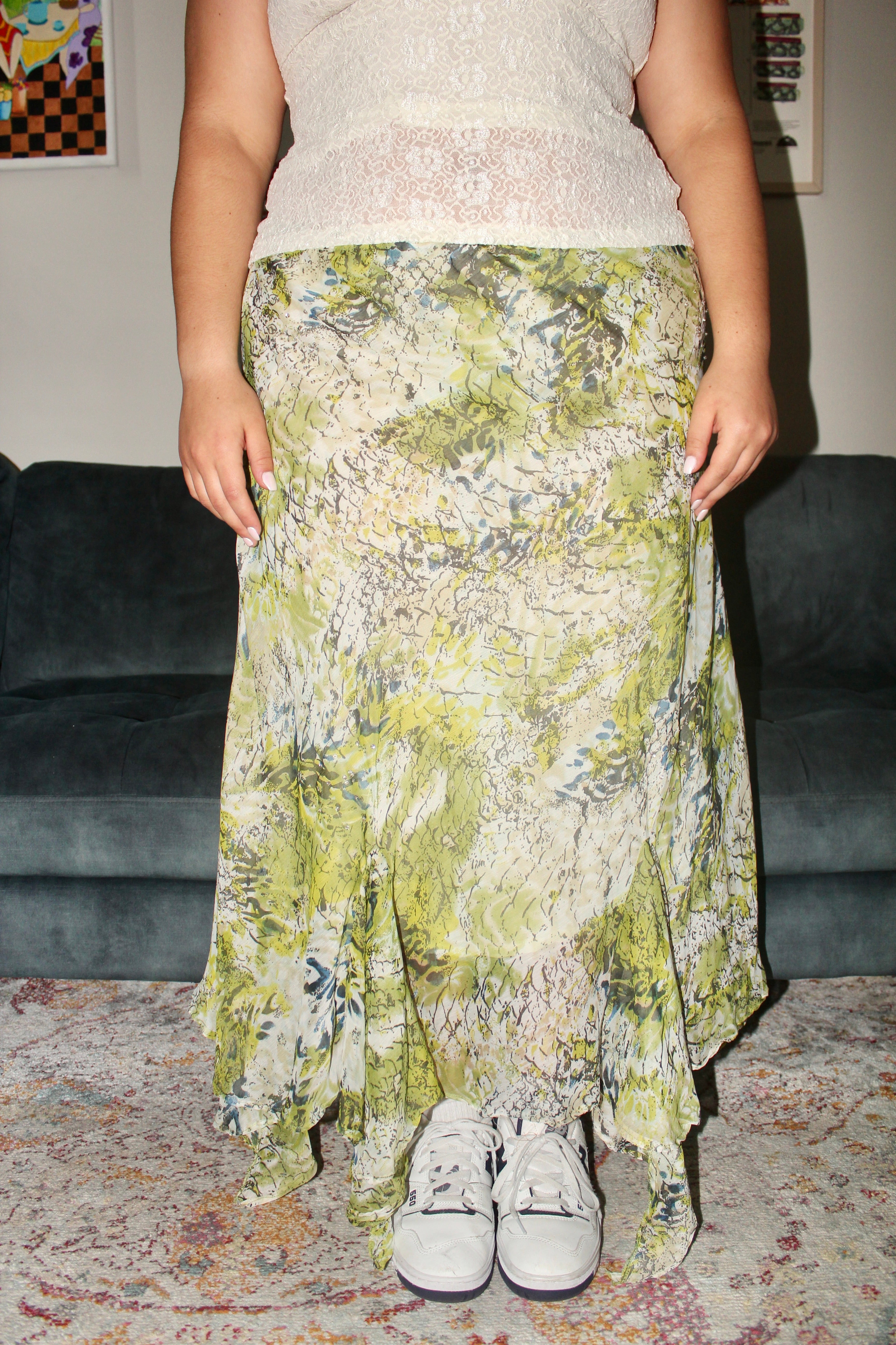 Vintage 90s Asymmetrical Fairy Midi Skirt (L)