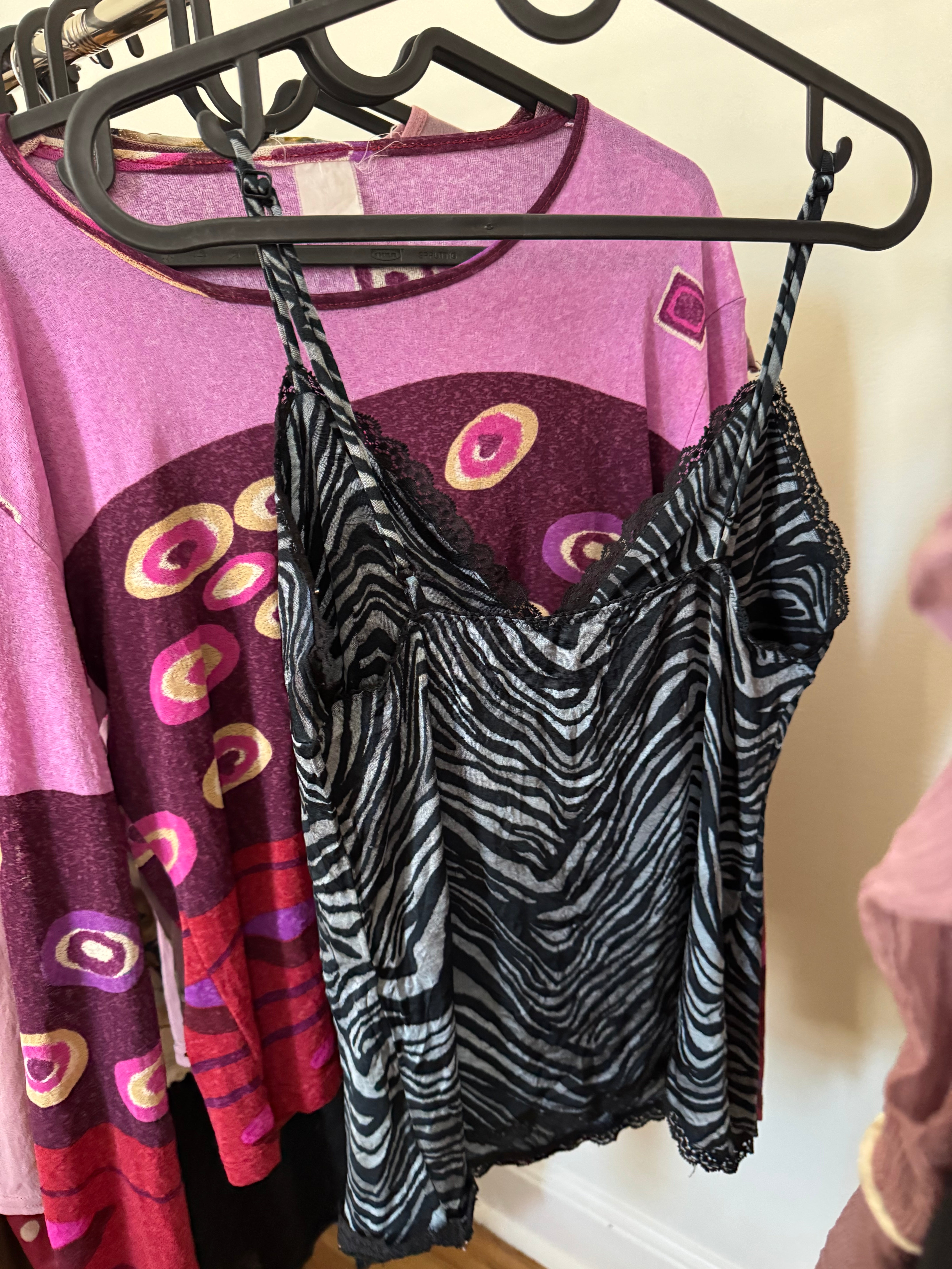 Vintage 90s Zebra Swirl Knit Cami (M)