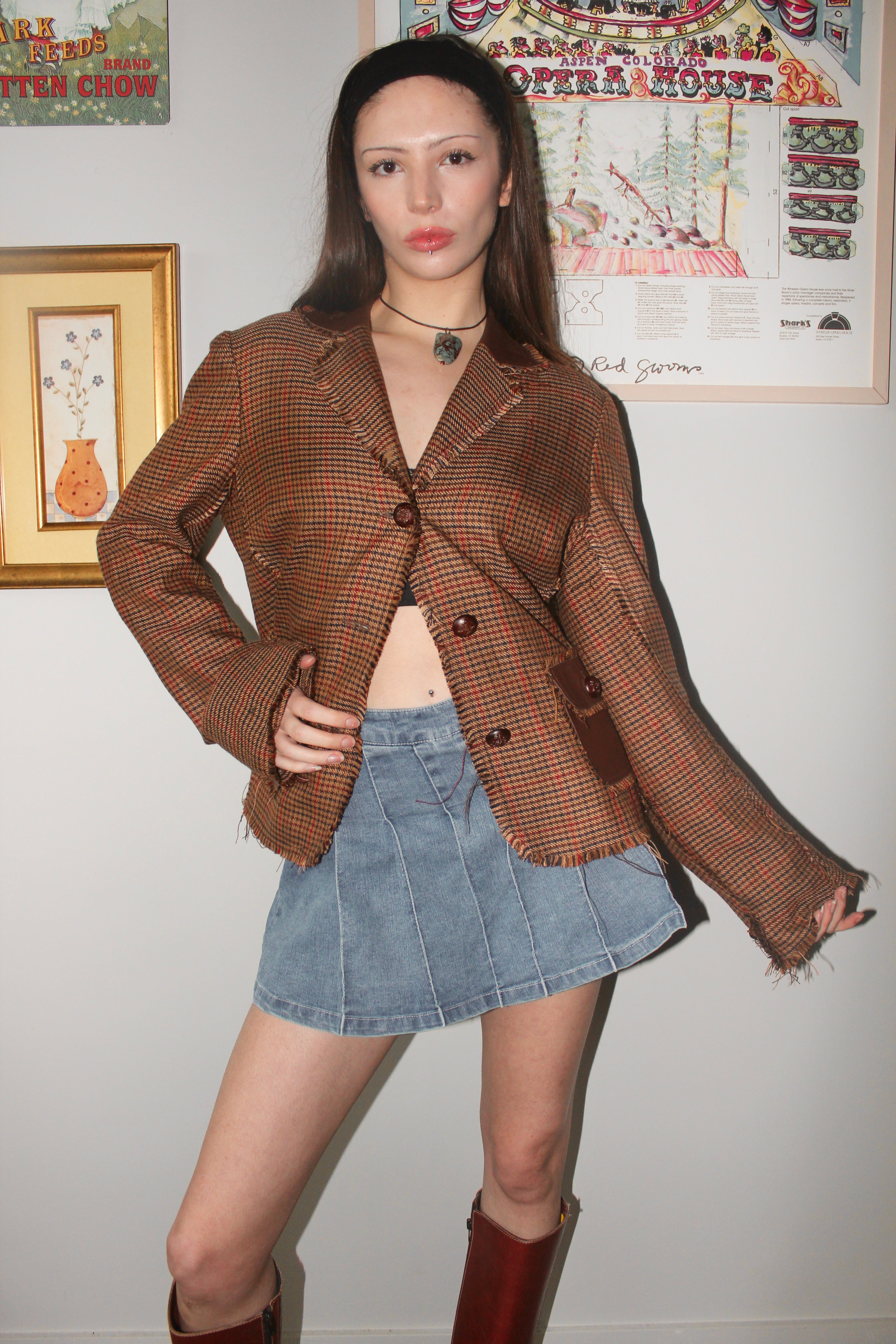 Vintage 90s Frayed Pocket Blazer (M)