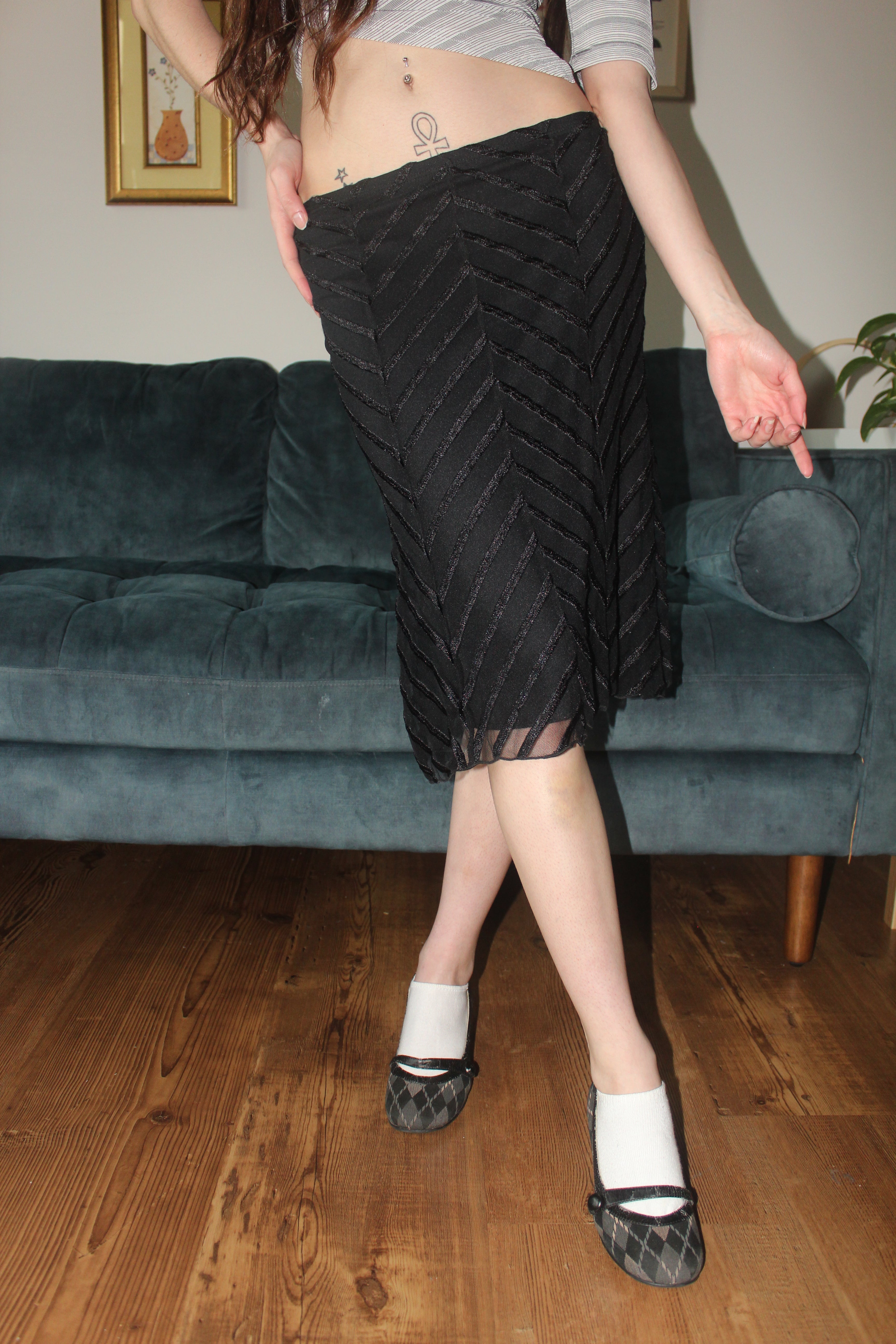 Vintage 90s Overlay Midi Skirt (S)