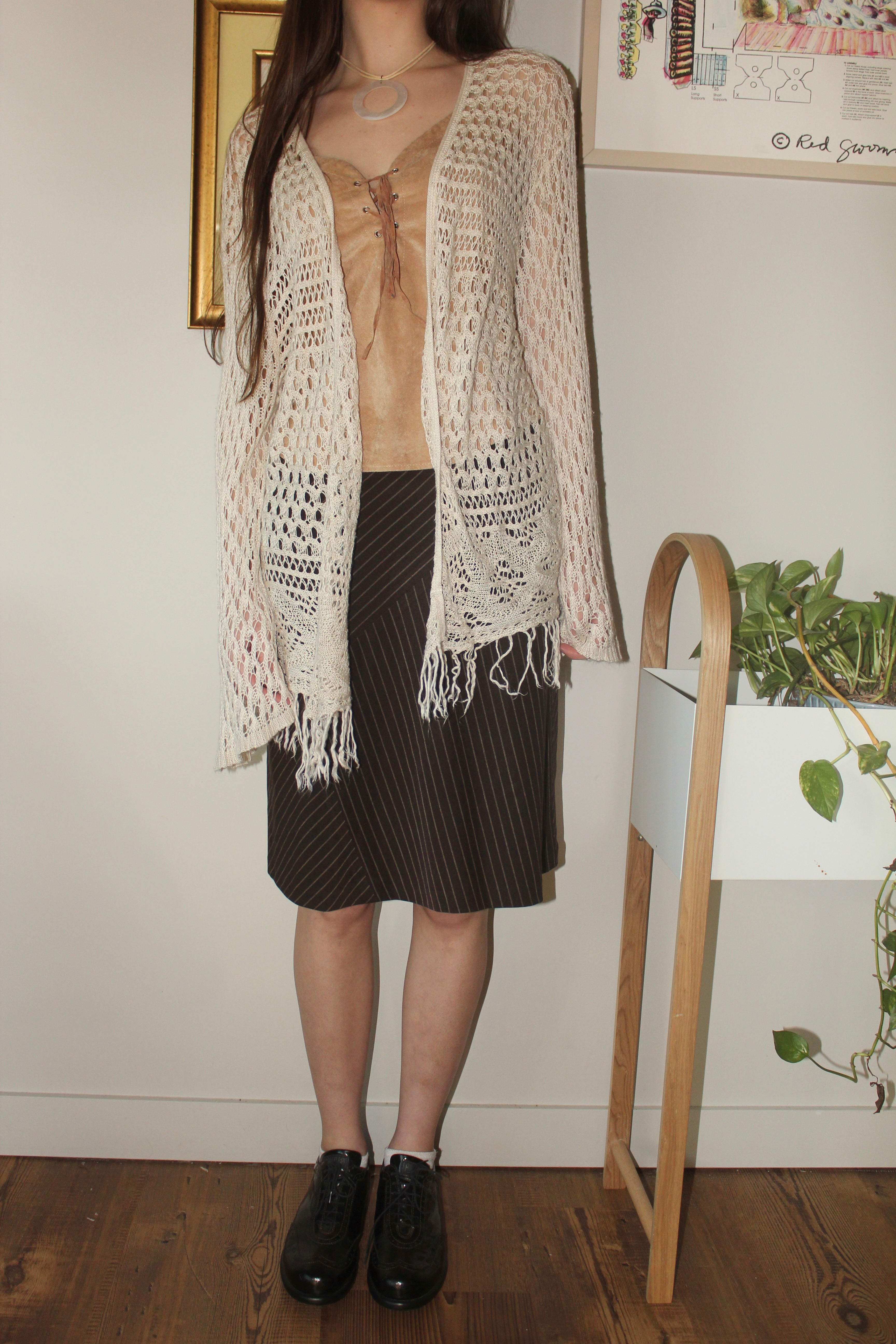 Vintage 90s Fringe Tassel Cardi (M)