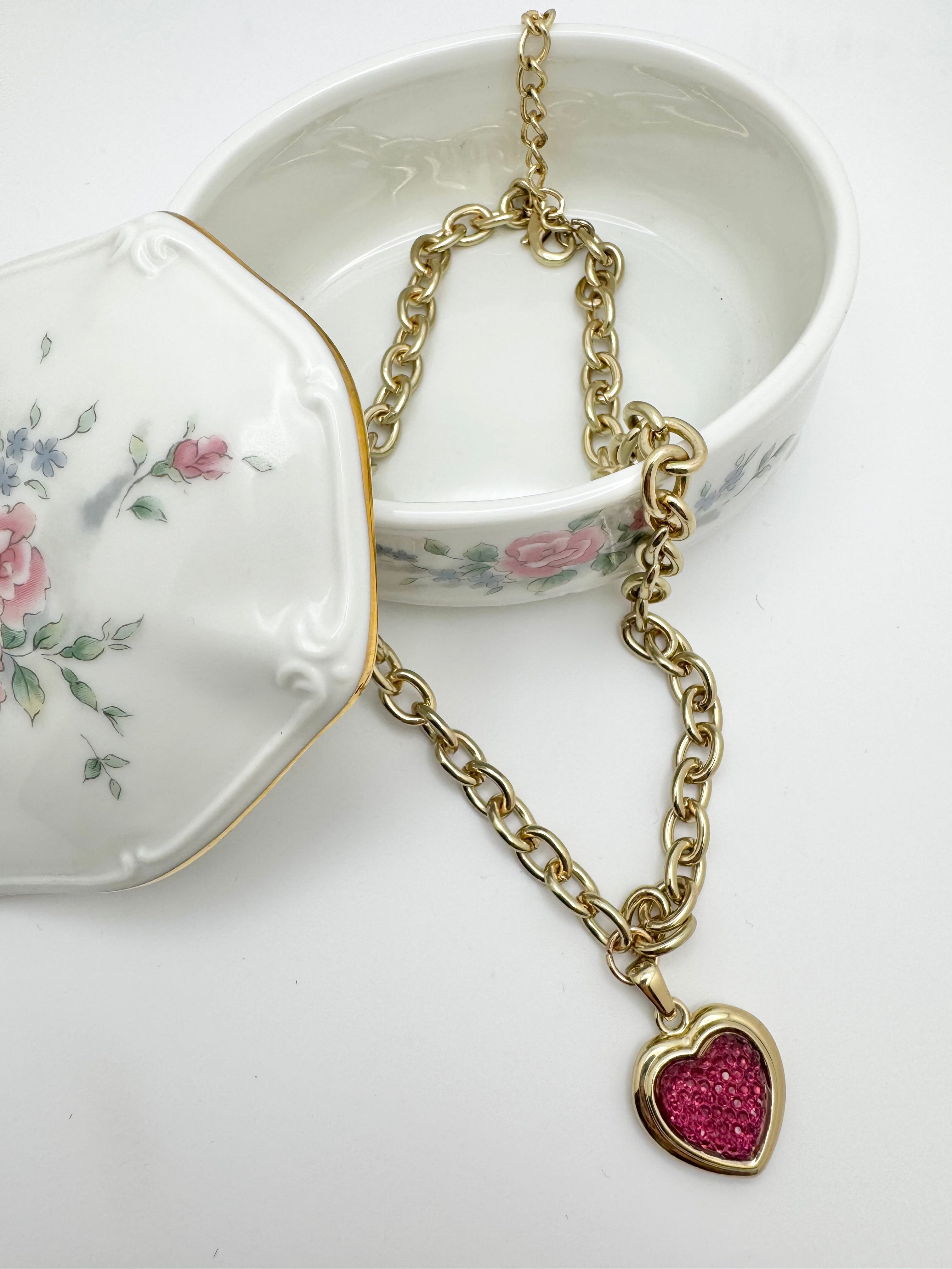 Bubble Heart Chain Necklace