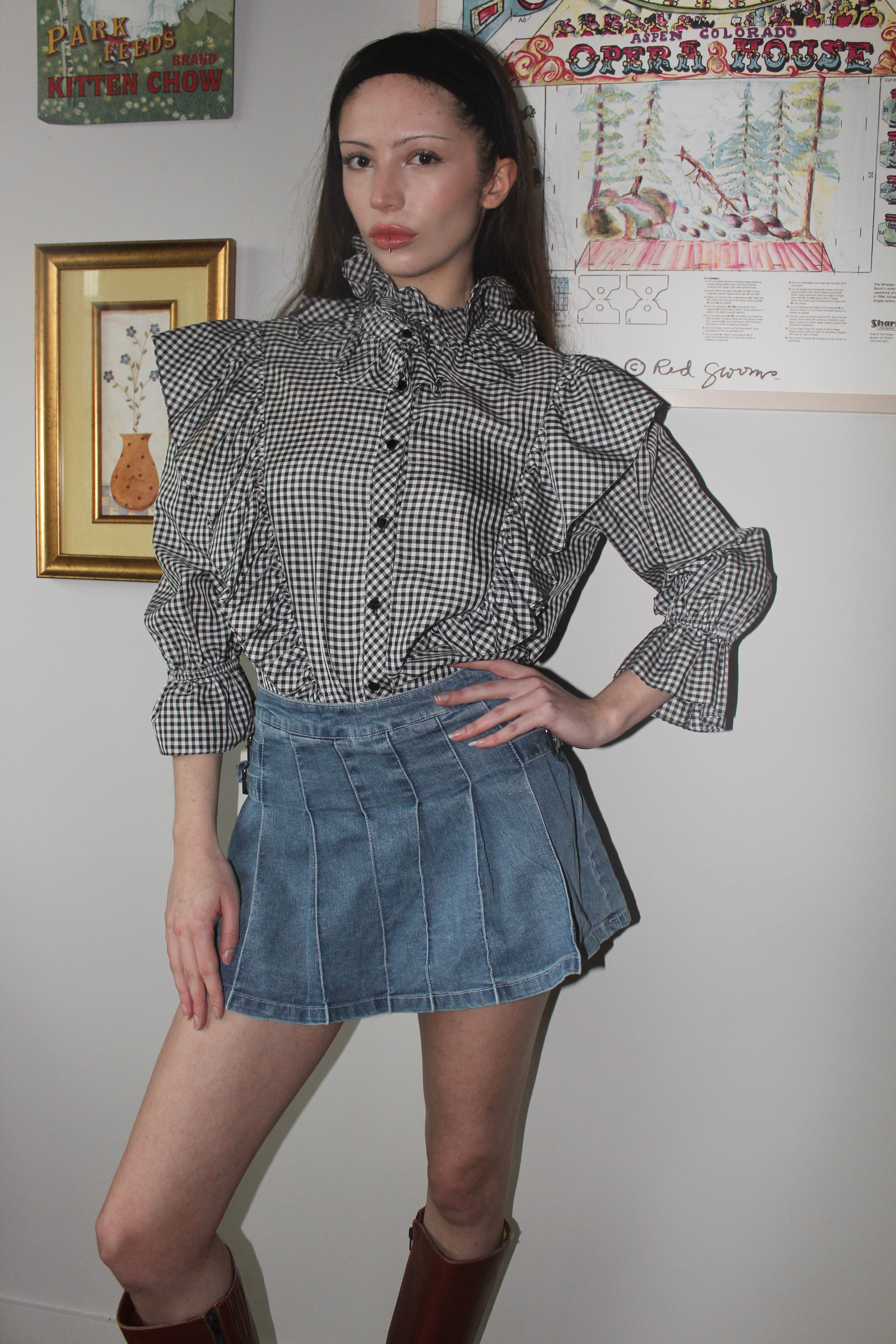Vintage 80s Ruffled Poet Button Up (S/M)