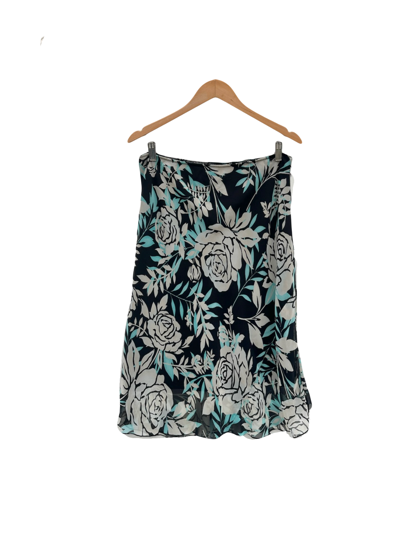 Vintage 90s Retro Floral Midi Skirt (L)