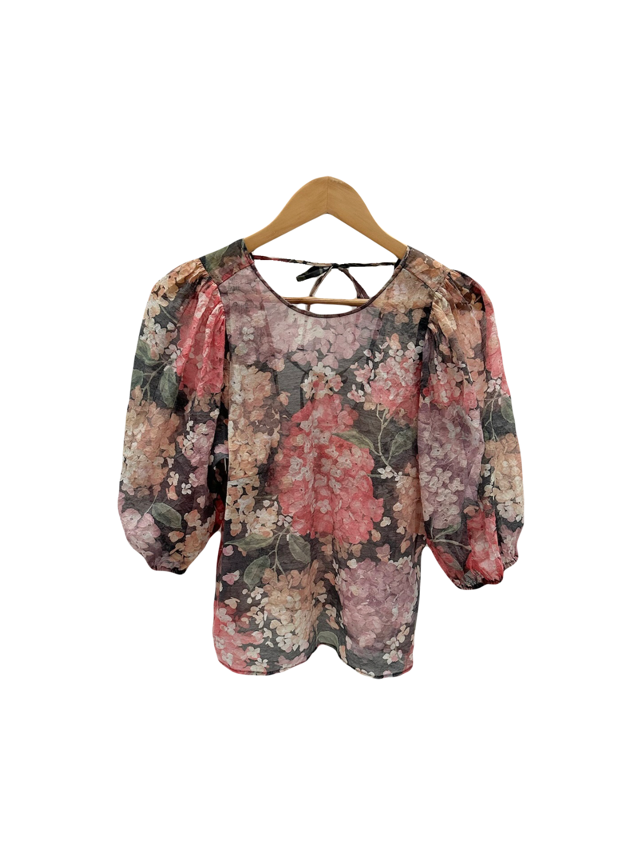 Vintage 90s Tie Puff Blouse (S/M)