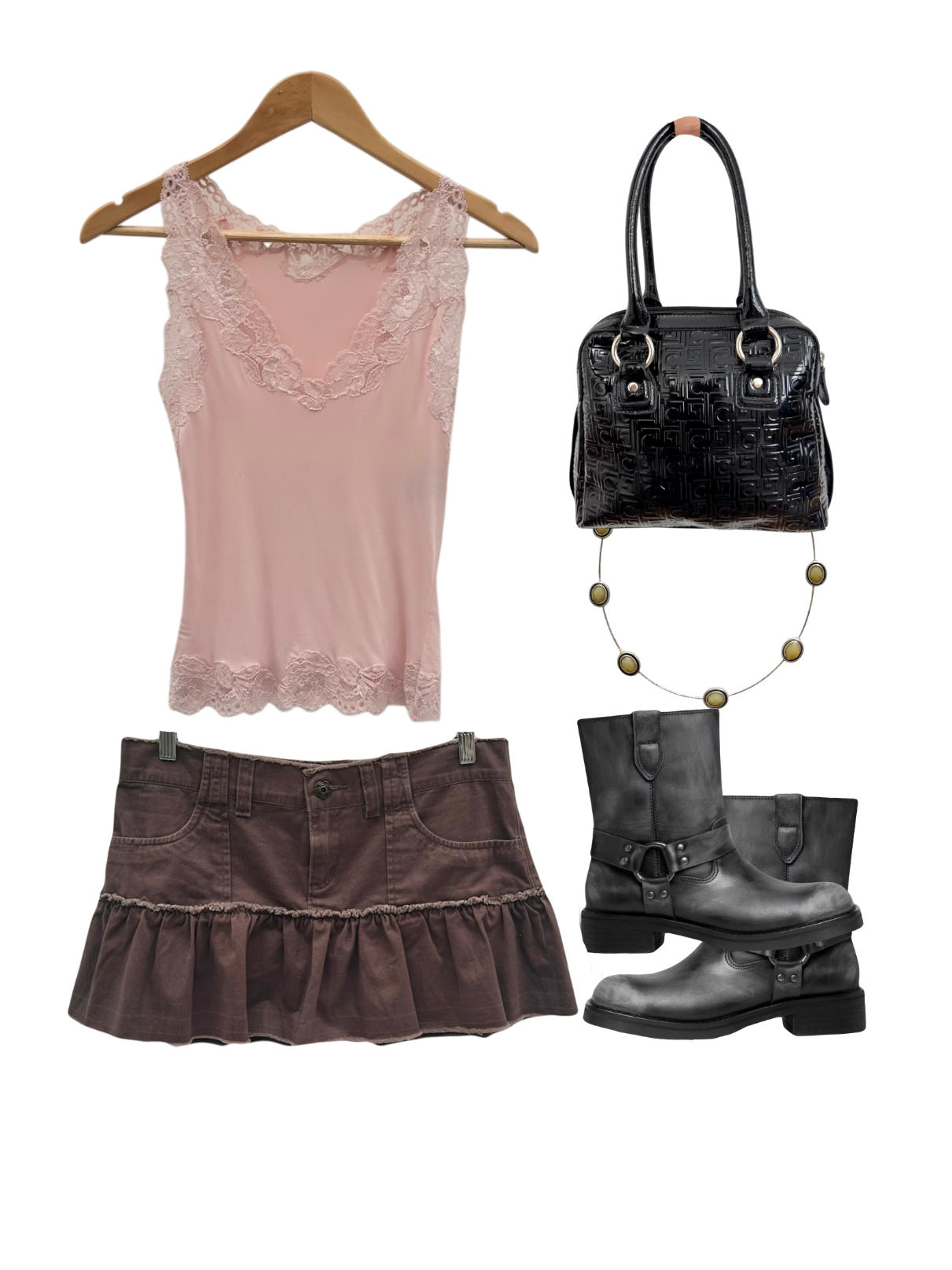 Vintage 90s Baby Pink Lace Tank (S)