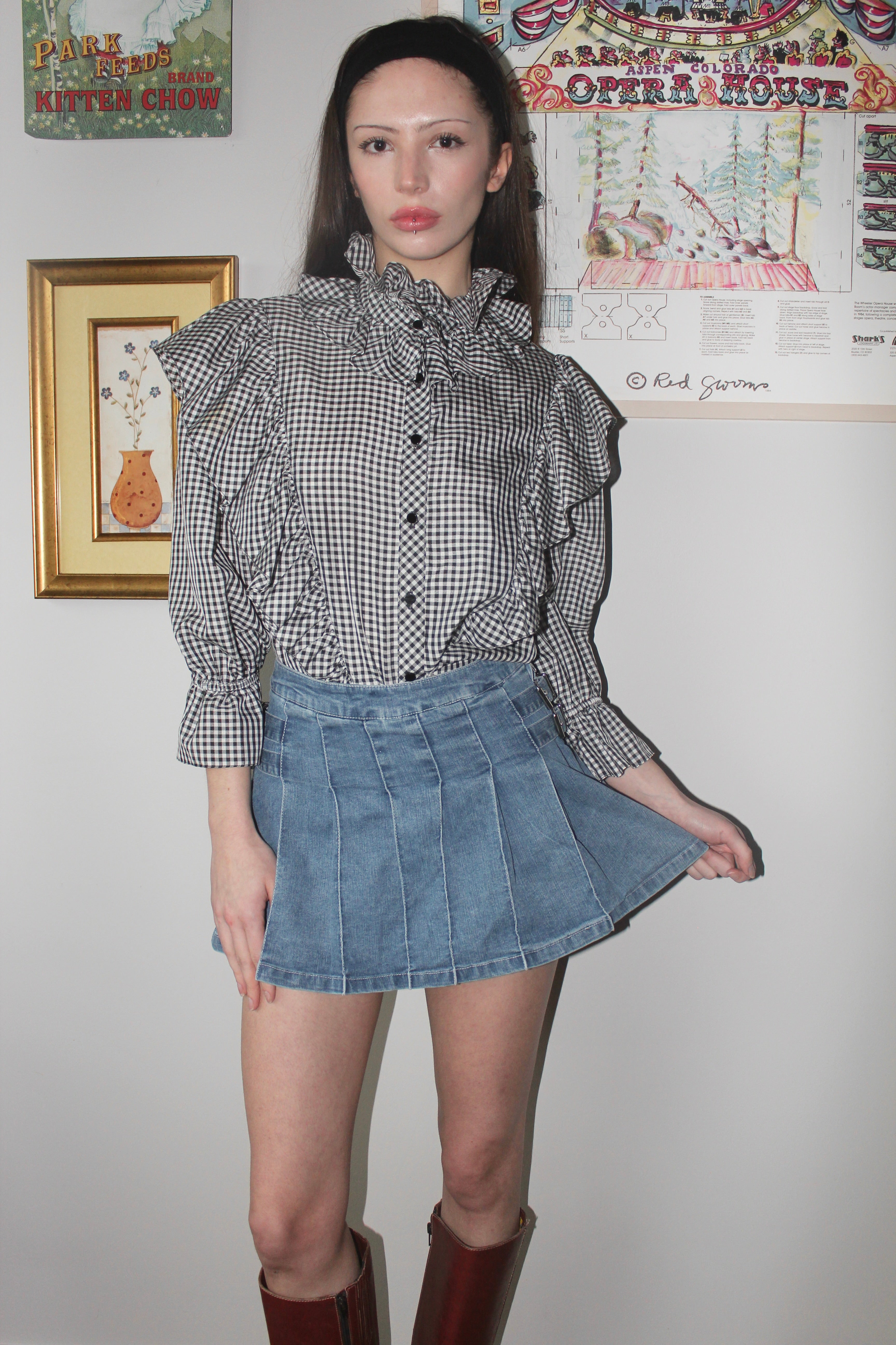 Vintage 80s Ruffled Poet Button Up (S/M)