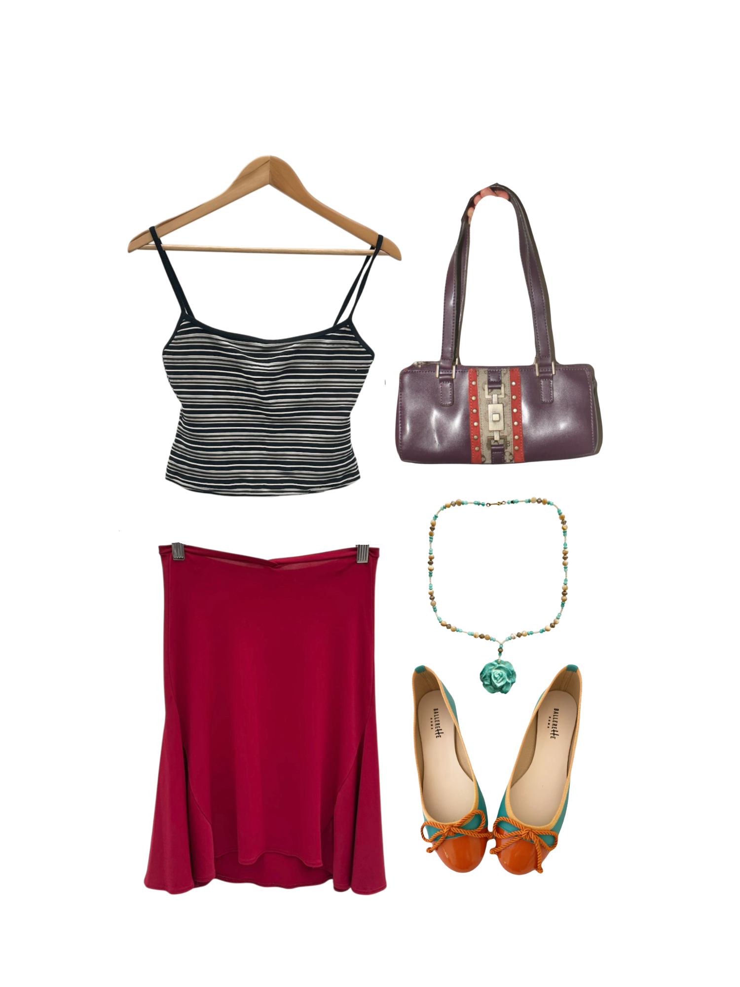 Vintage 90s Slinky Cherry Midi Skirt (XS)