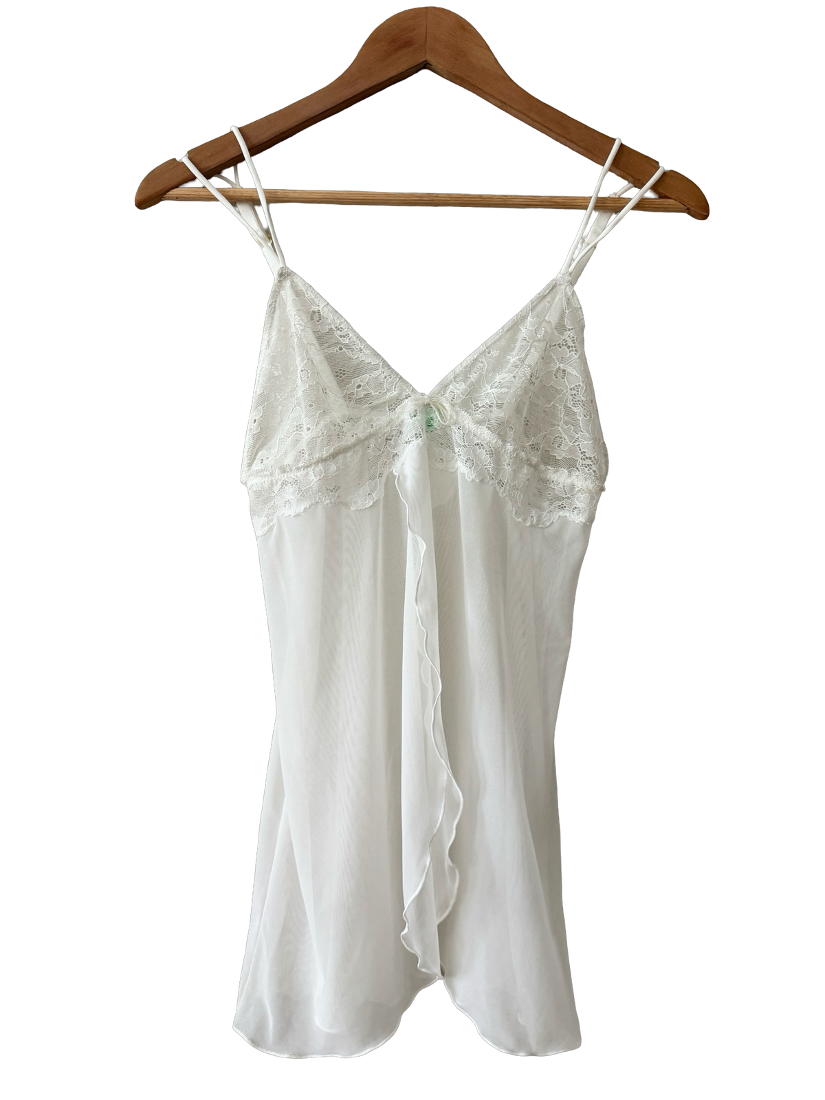 Vintage 90s White Lace Chiffon Babydoll Cami (XS-S) | ThreeDays-AWeek