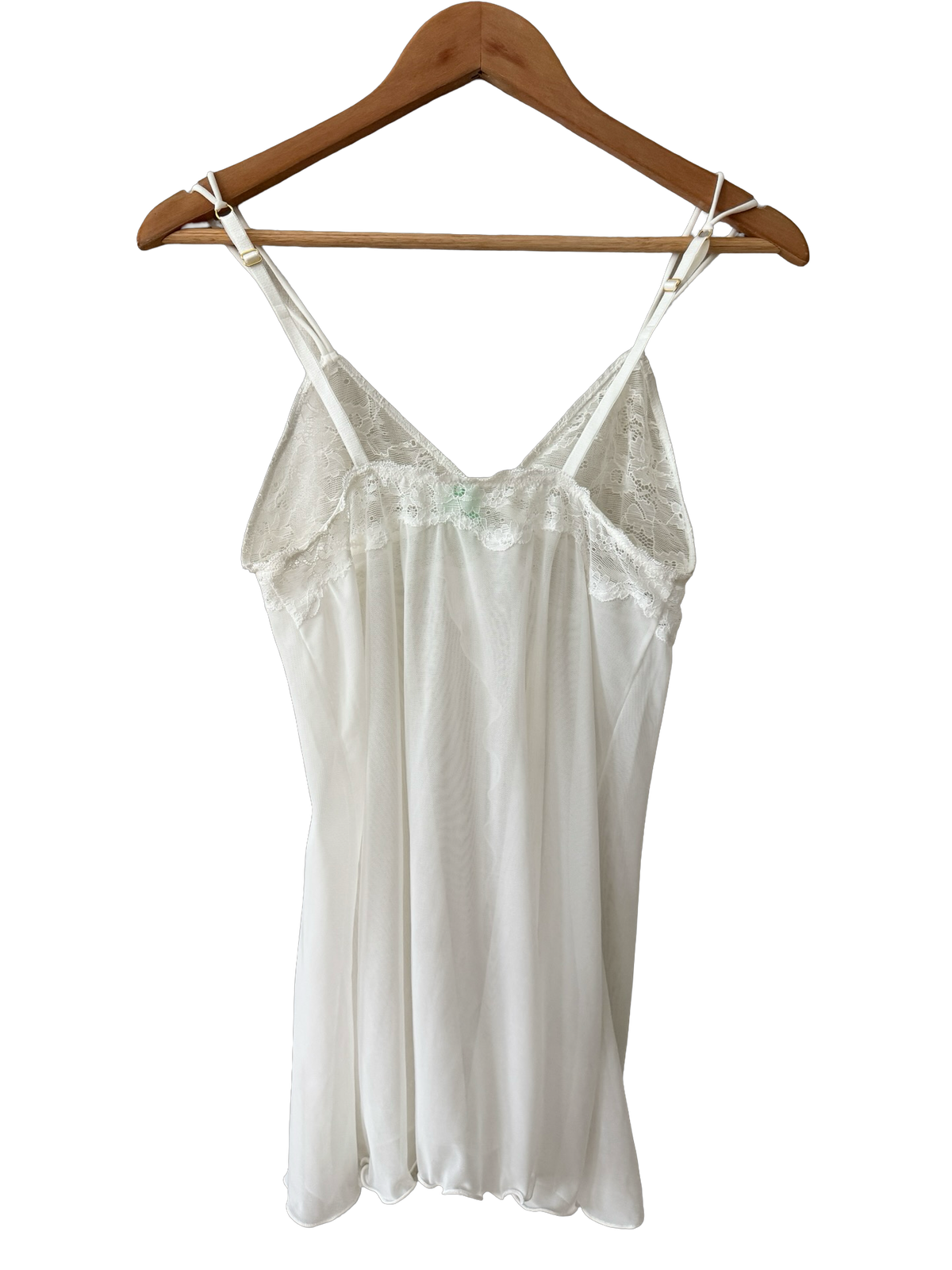 Vintage 90s White Lace Chiffon Babydoll Cami (XS-S) | ThreeDays-AWeek