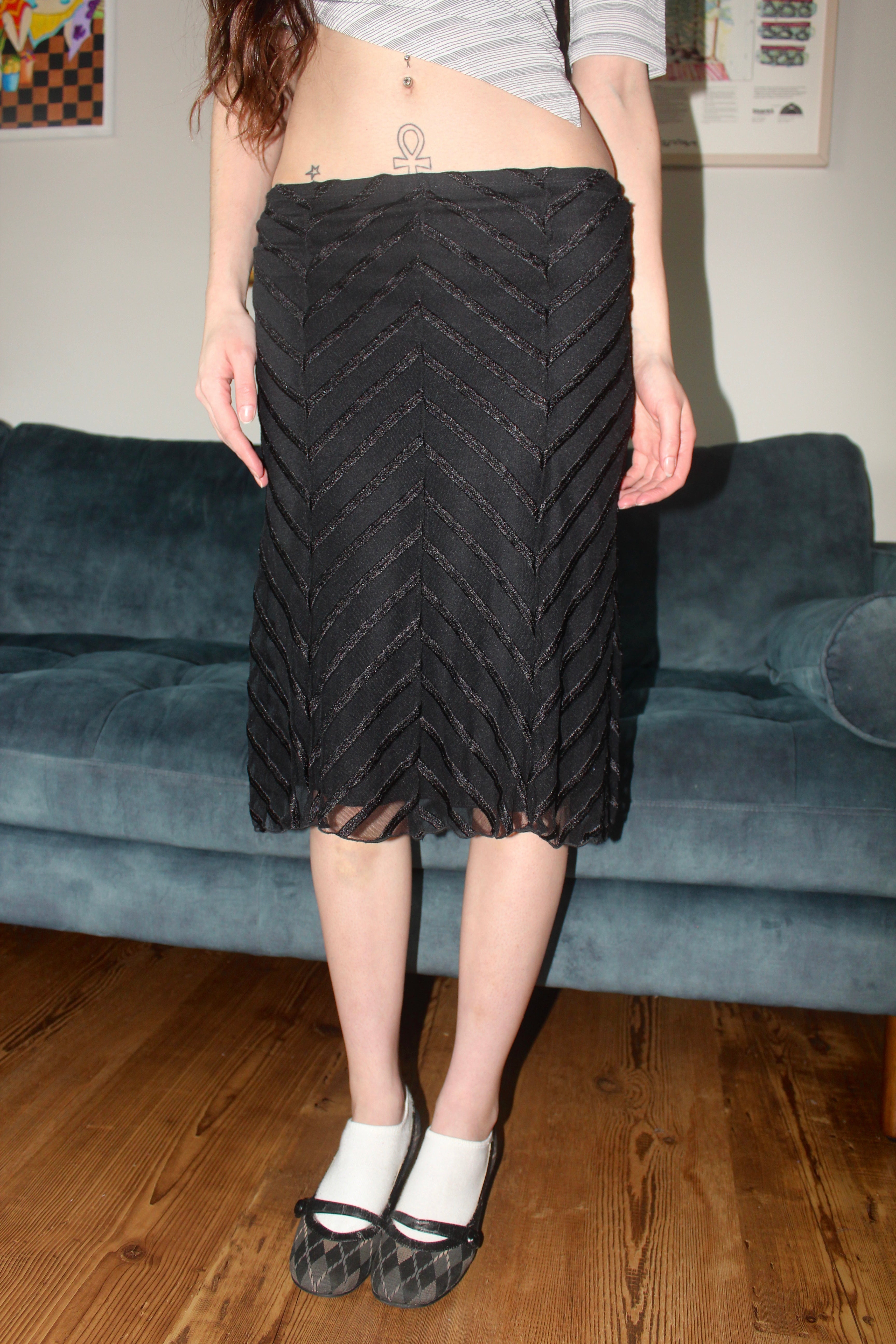 Vintage 90s Overlay Midi Skirt (S)