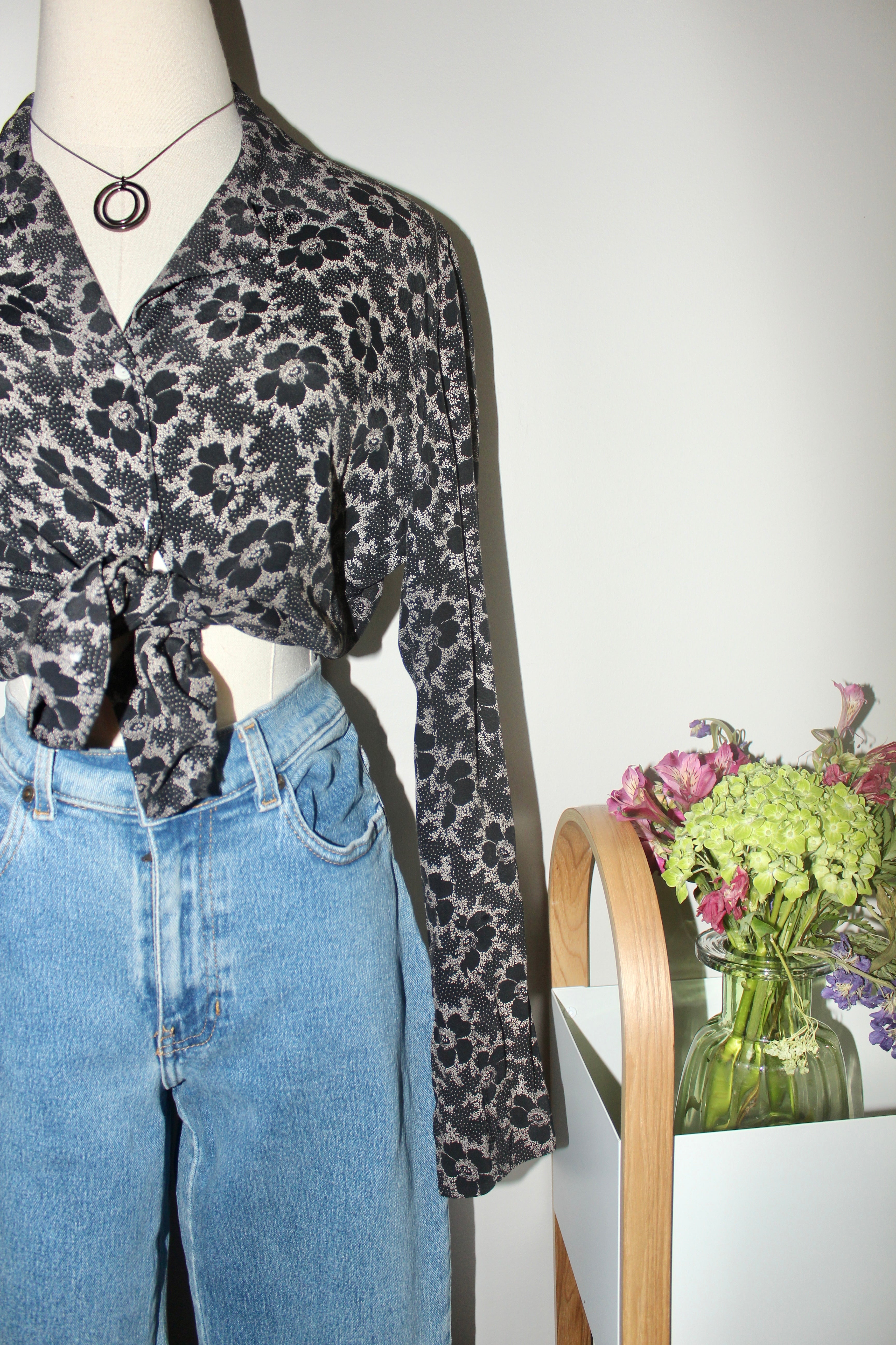 Vintage 90s Flower Power Button Up (M)