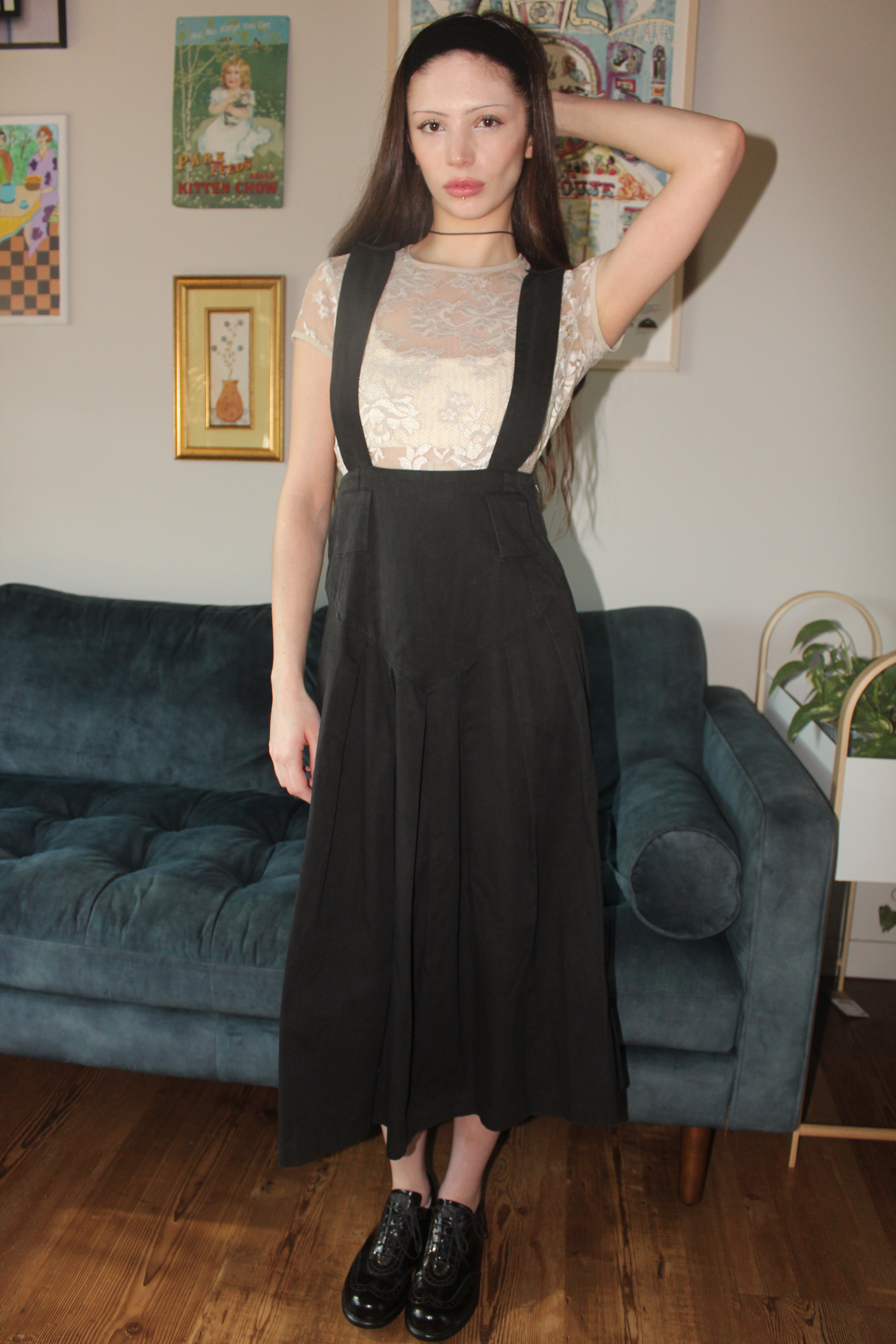 Vintage 90s Overall Midi Dress (S)