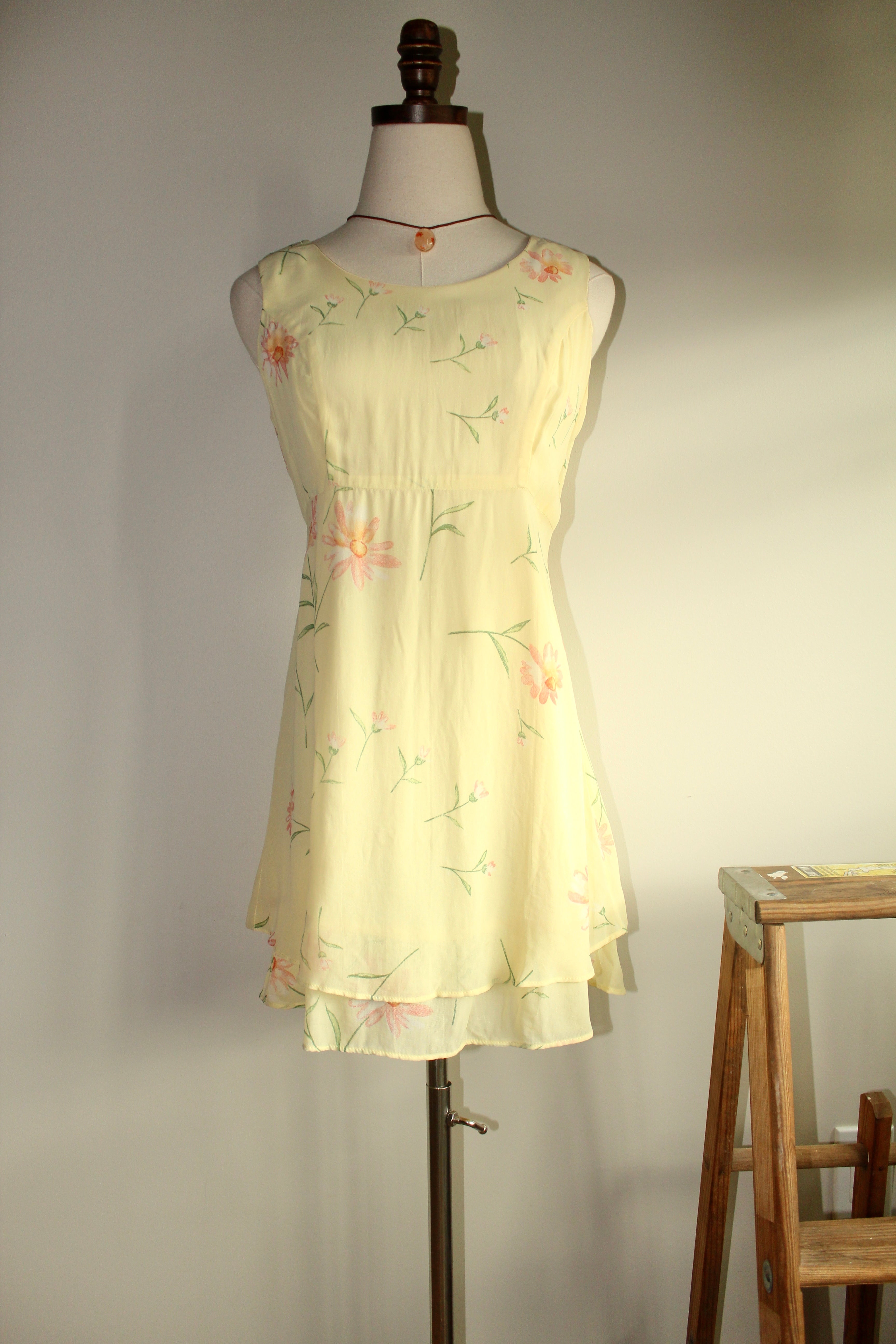 Vintage 90s Floral Babydoll Mini Dress (M)