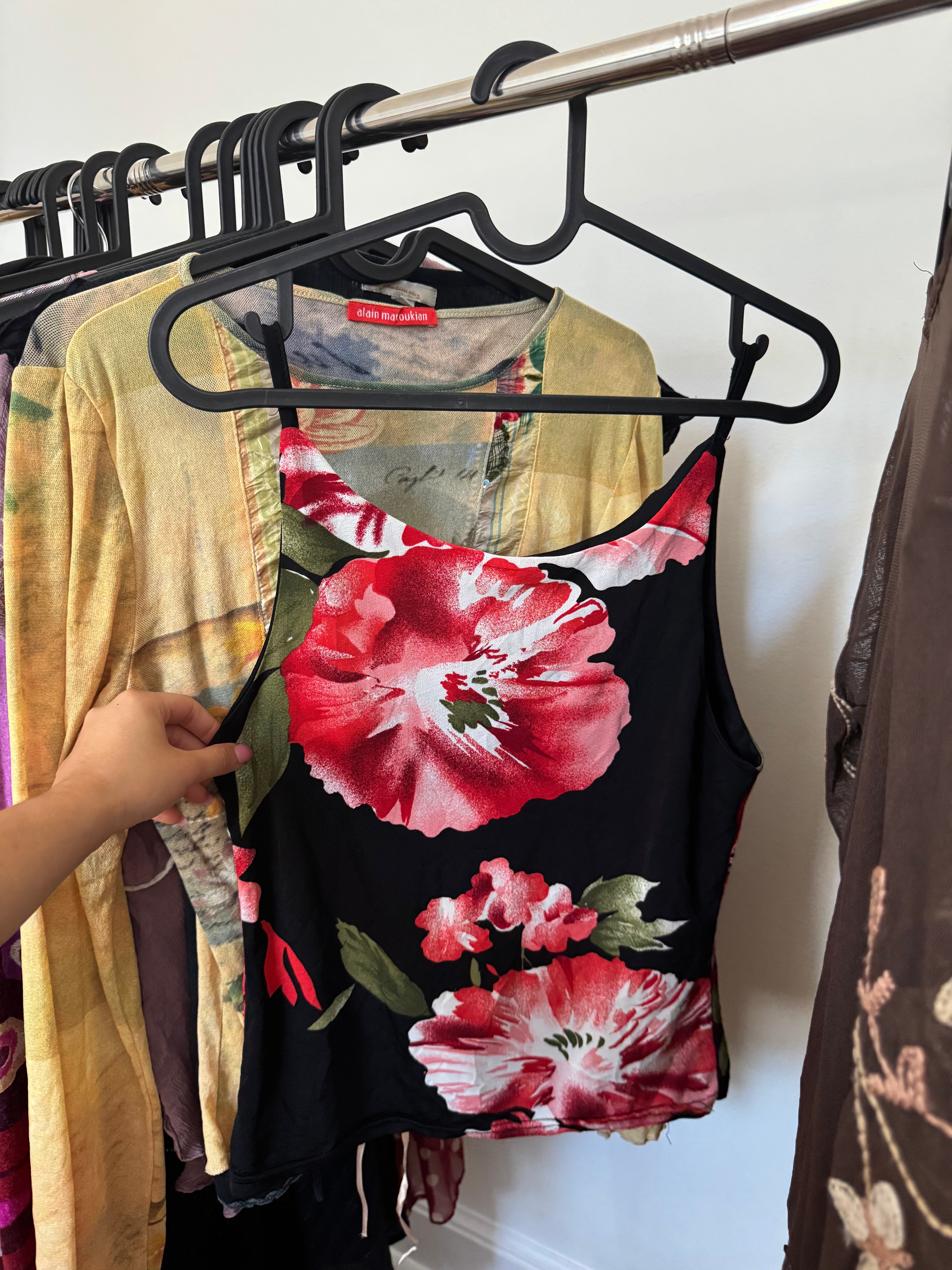 Vintage 90s Fitted Floral High Neck Cami (S)