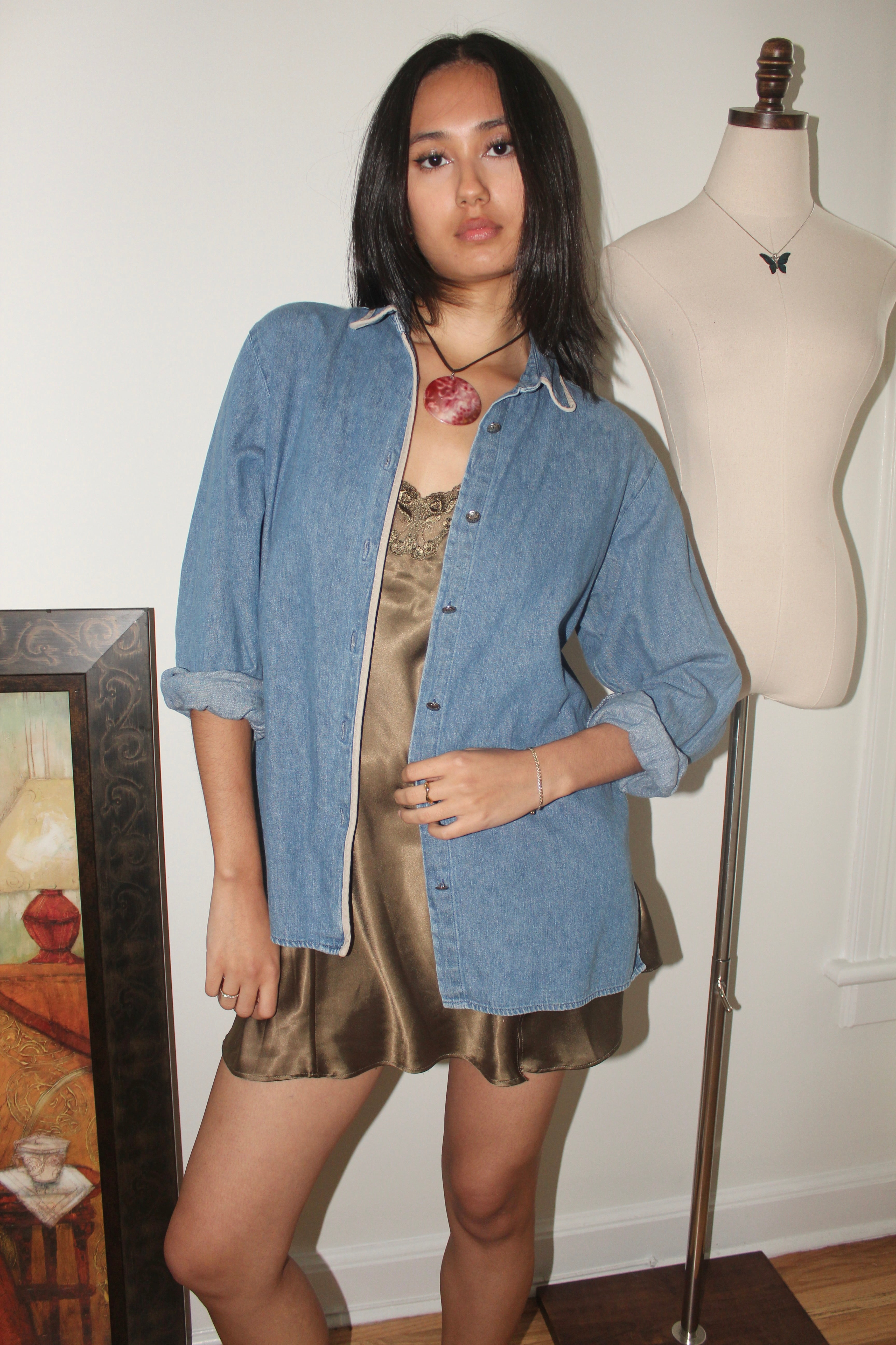 Vintage 90s Classic Denim Button Up (M)