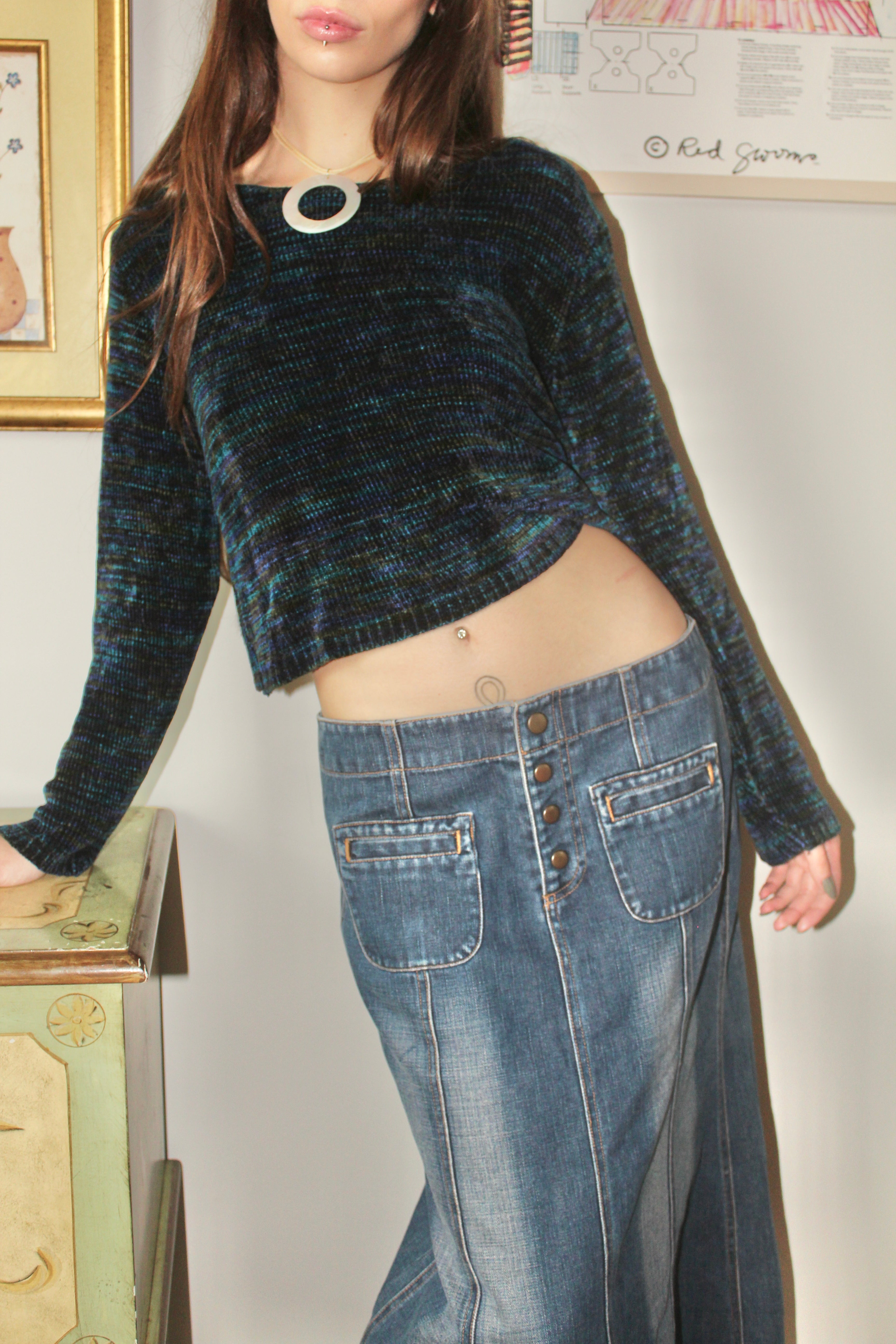 Vintage 90s Cozy Melange Chenille Knit (S)