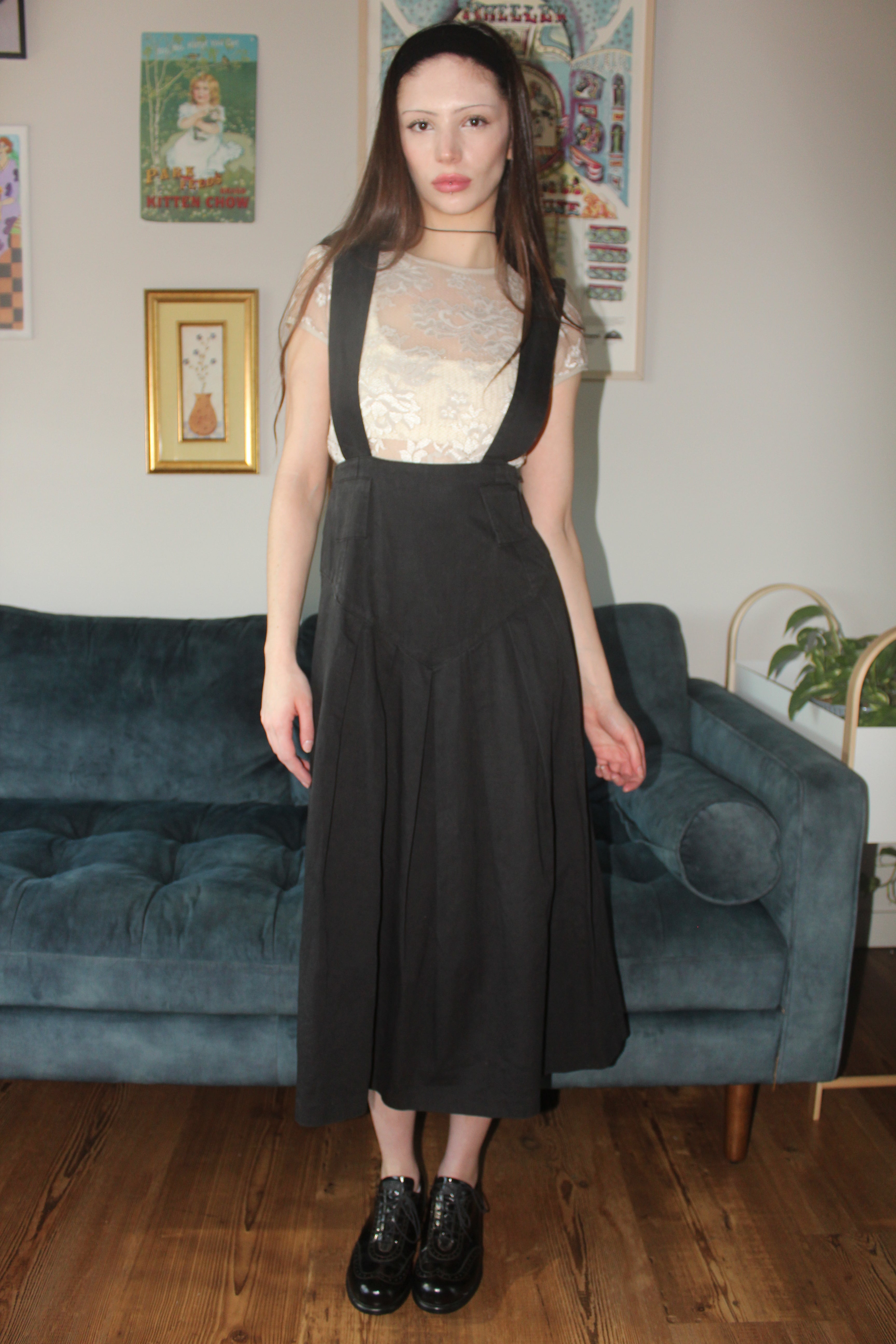 Vintage 90s Overall Midi Dress (S)
