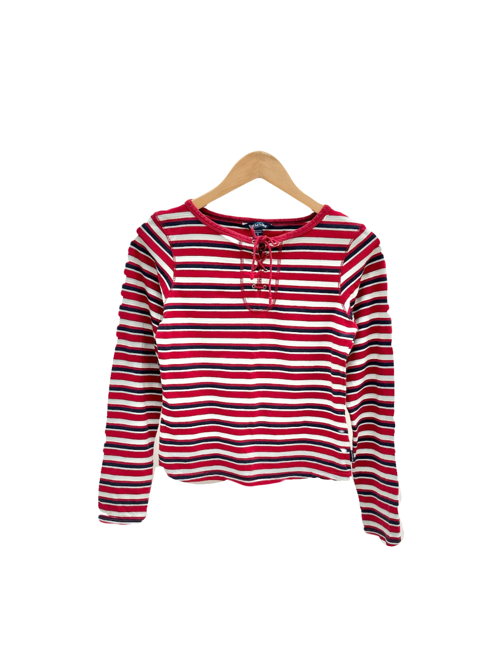 Vintage 90s Lace Up Striped Knit (M)