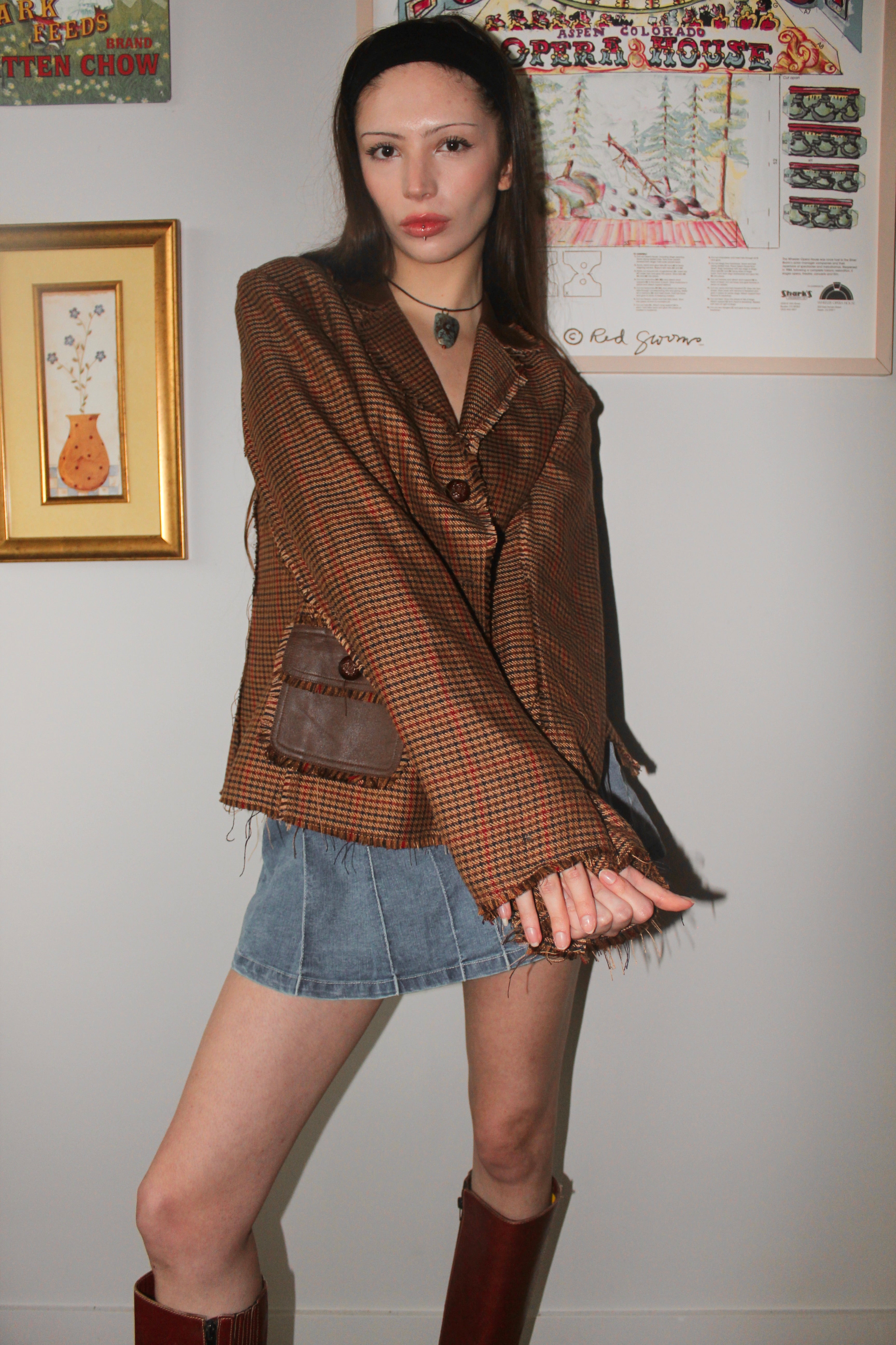 Vintage 90s Frayed Pocket Blazer (M)