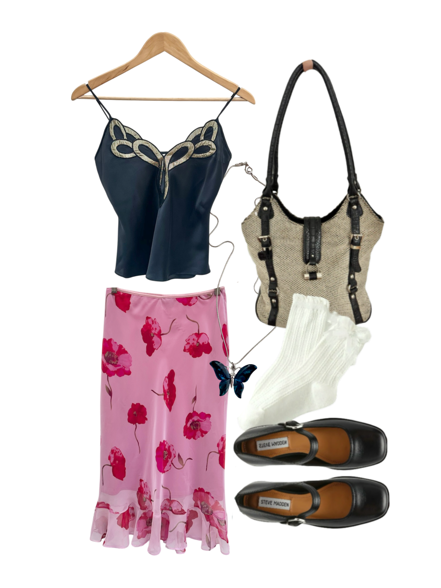 Vintage 90s Dainty Retro Embroidered Cami (S)