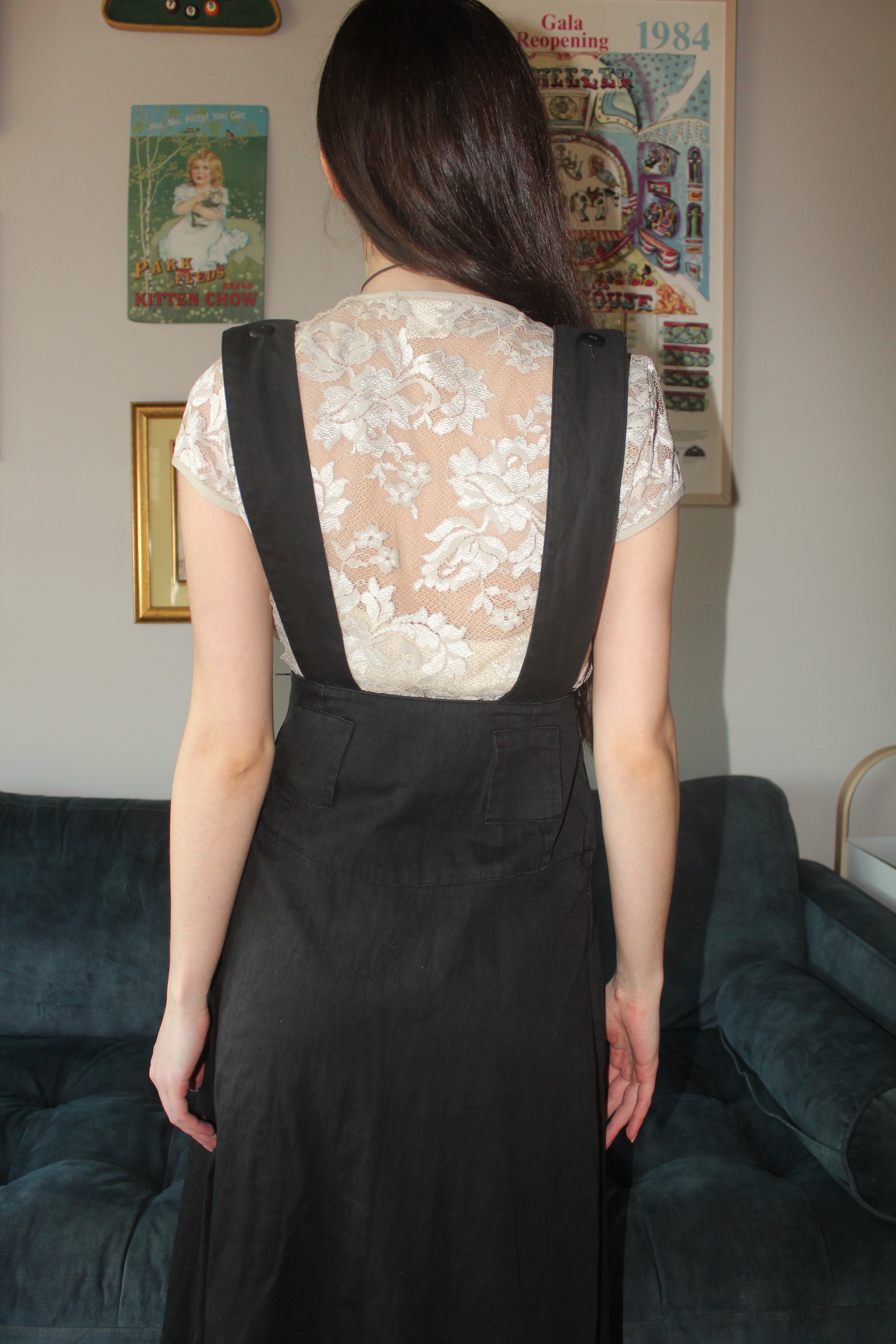 Vintage 90s Overall Midi Dress (S)