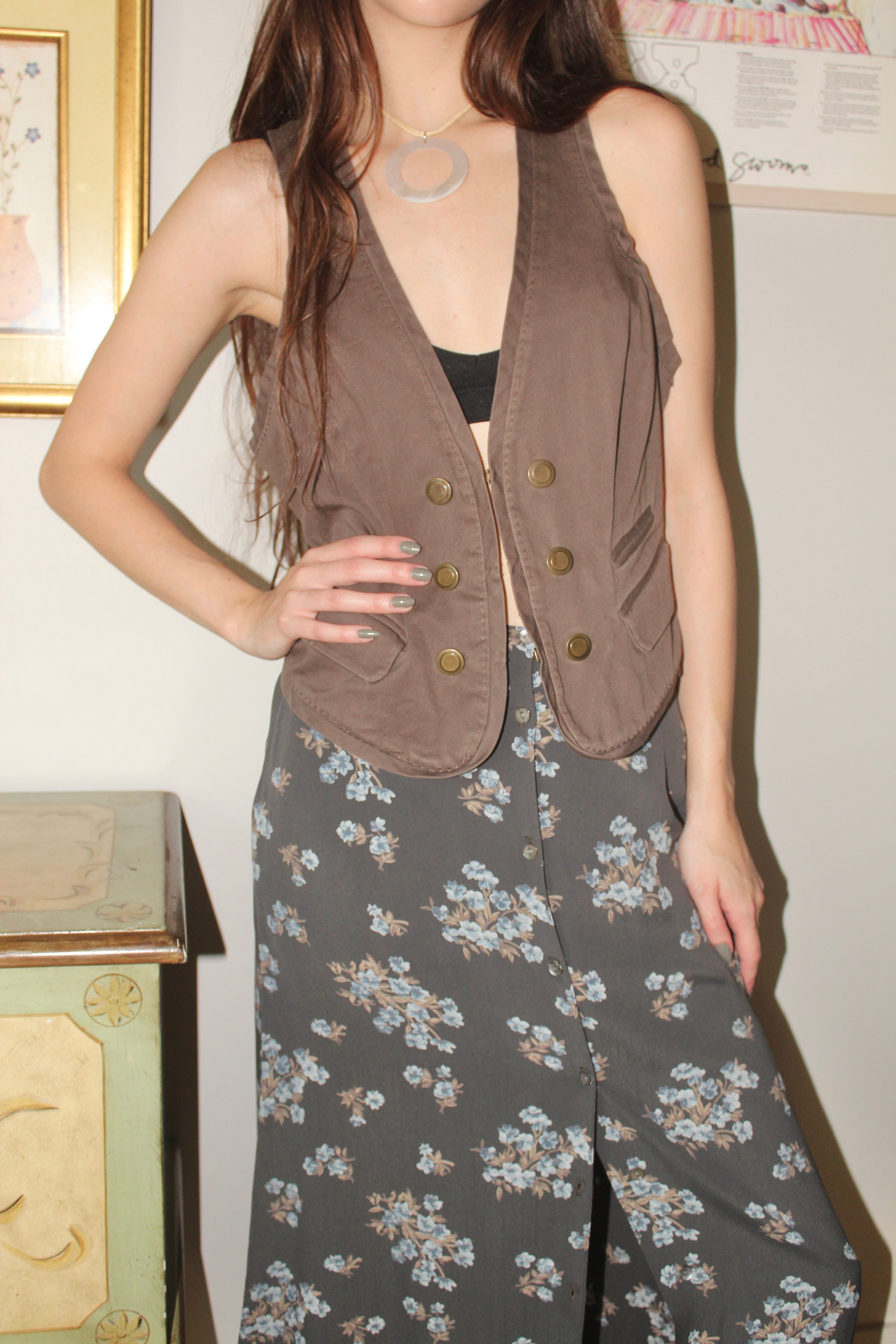 Vintage 90s Brown Vest (M)