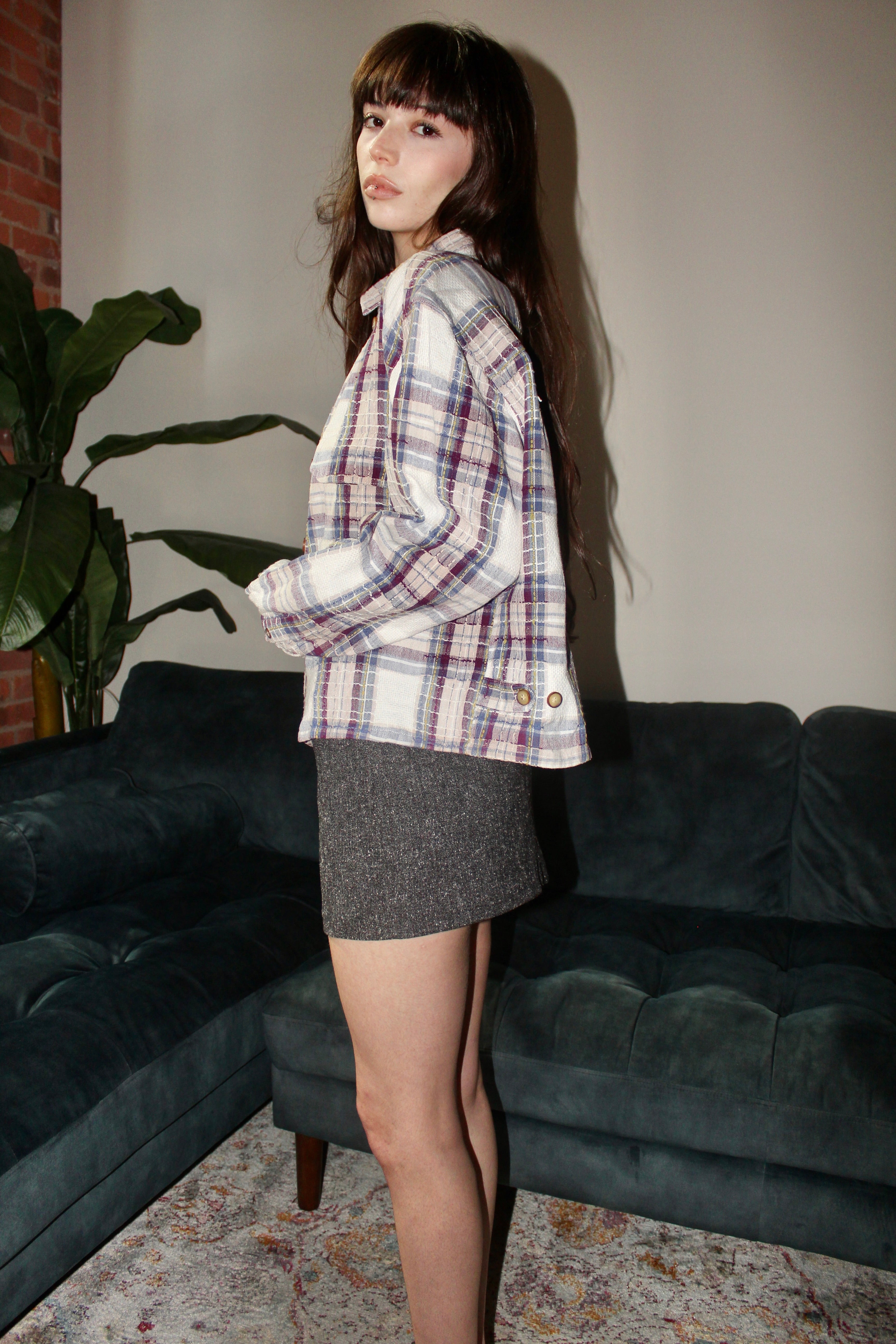 Vintage 90s Checkered Button Up (M/L)