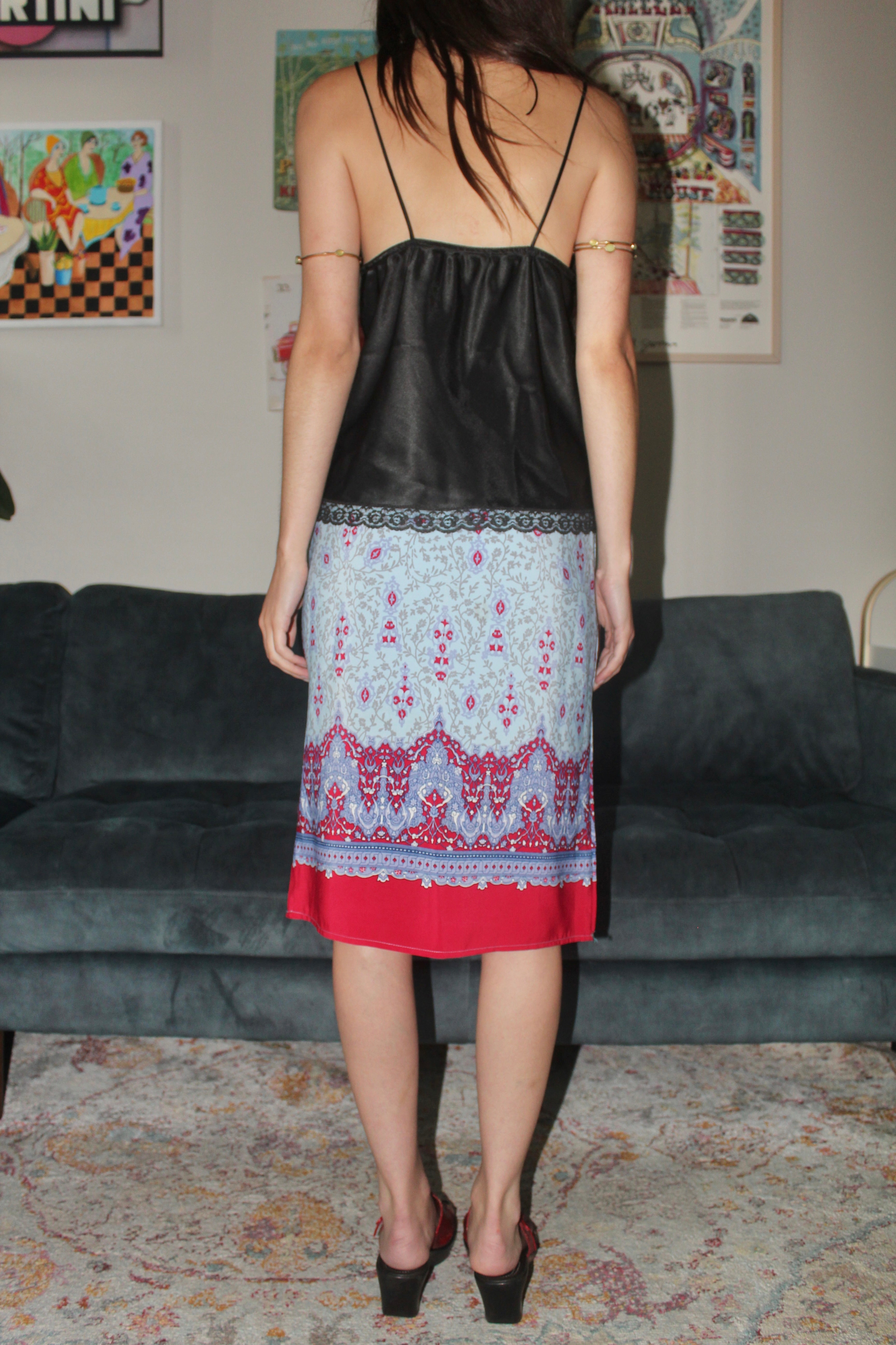 Vintage 90s Boho Patterned Skirt (M)