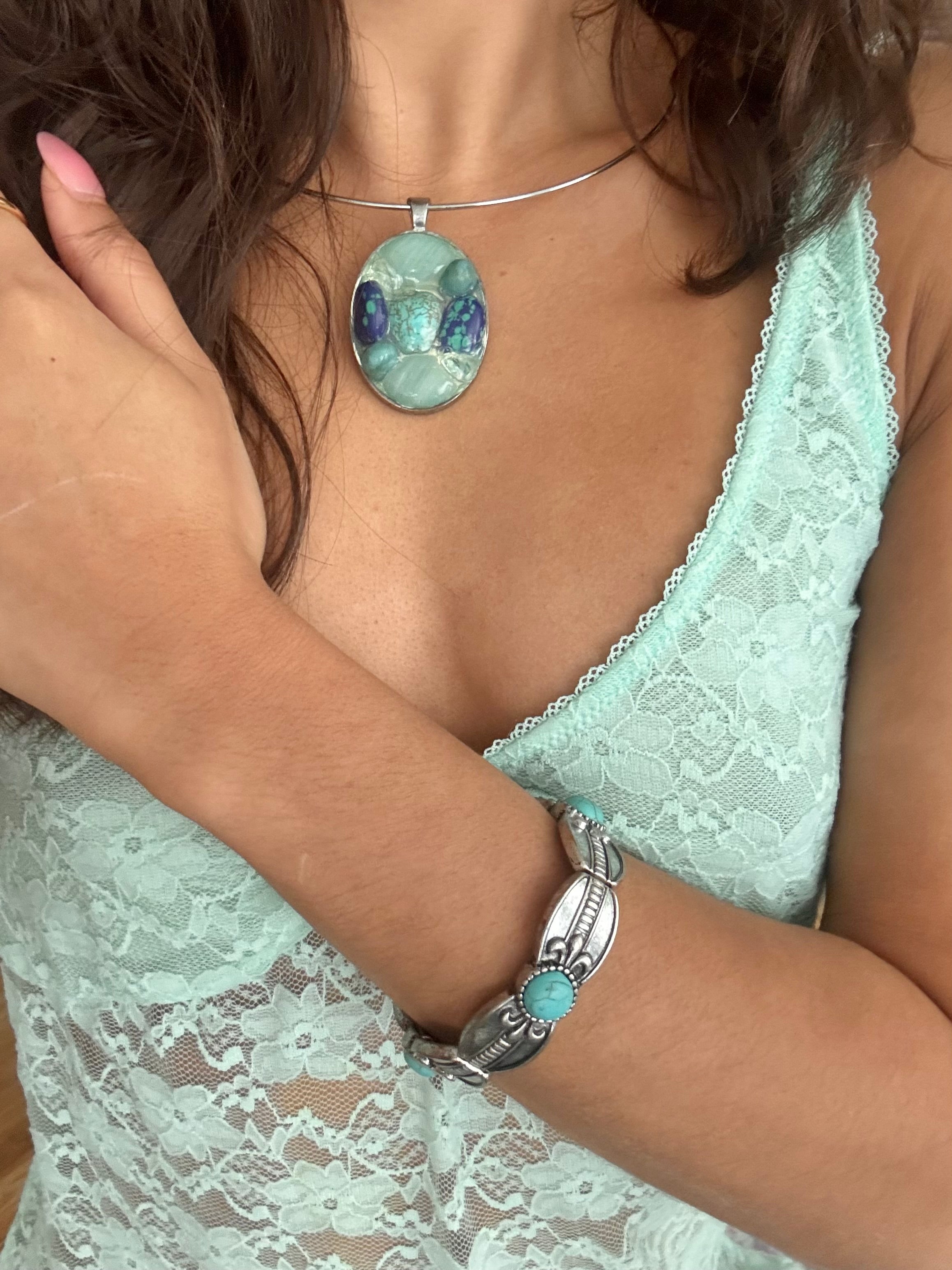 Vintage Turquoise Veloria Cuff