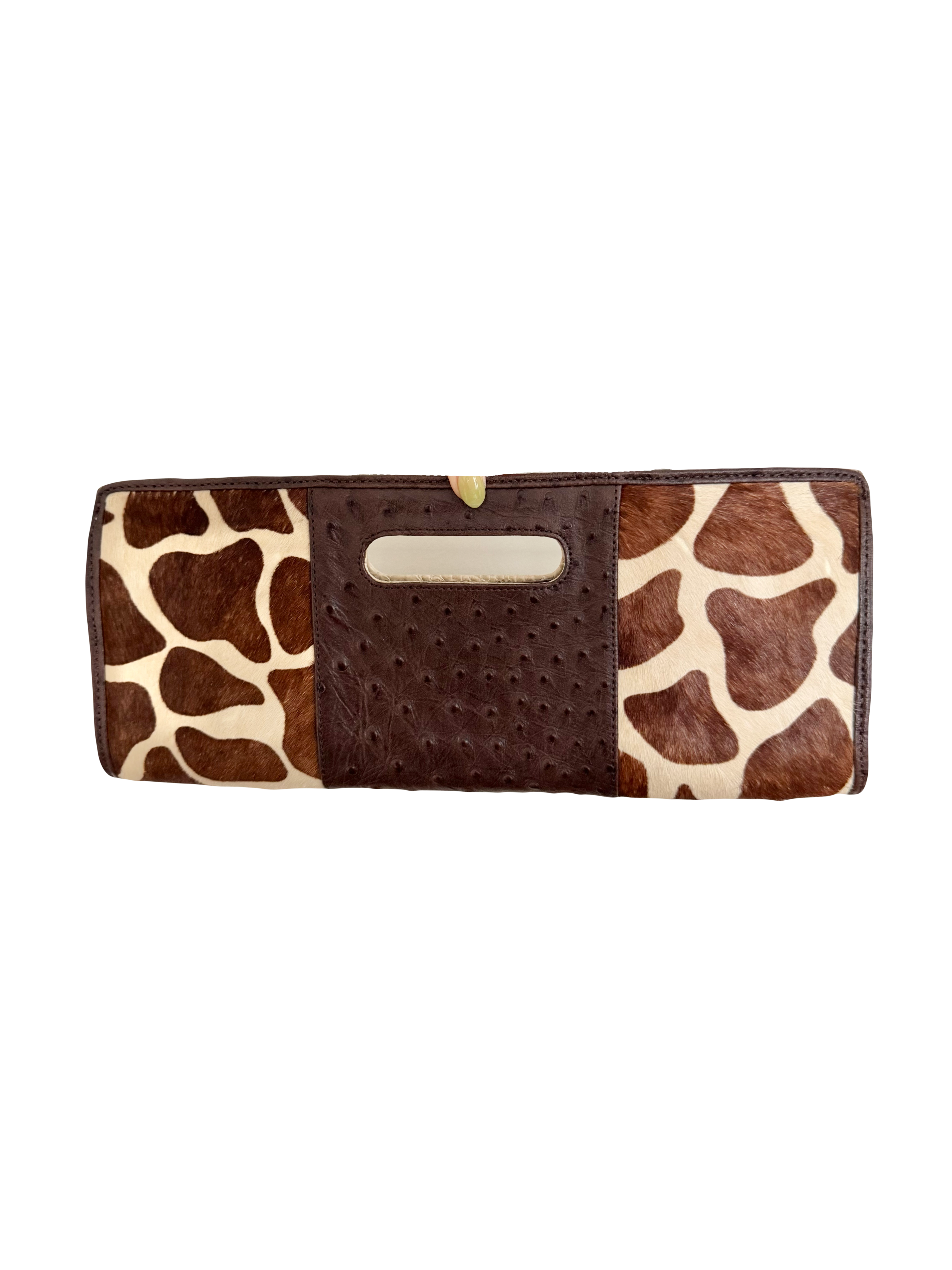 Vintage Parisian Textured Leather Clutch