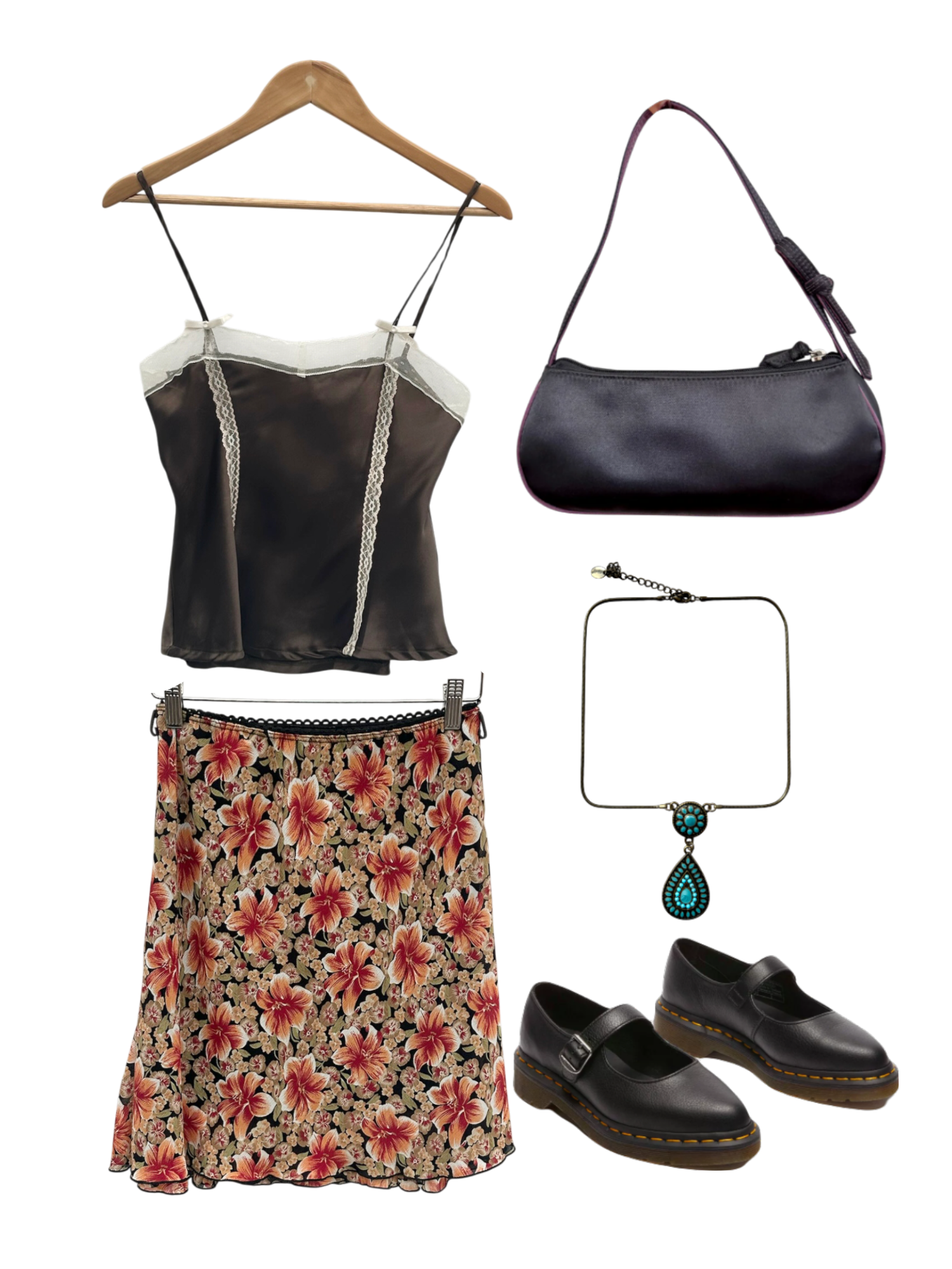 Vintage 90s Lily Floral Midi Skirt (S)