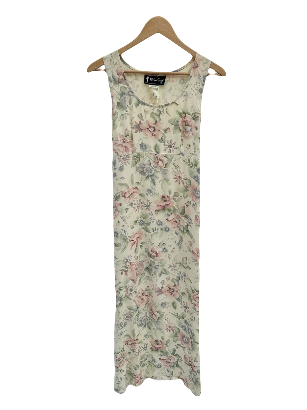 Vintage 90s Floral Tie Back Midi Dress (M)