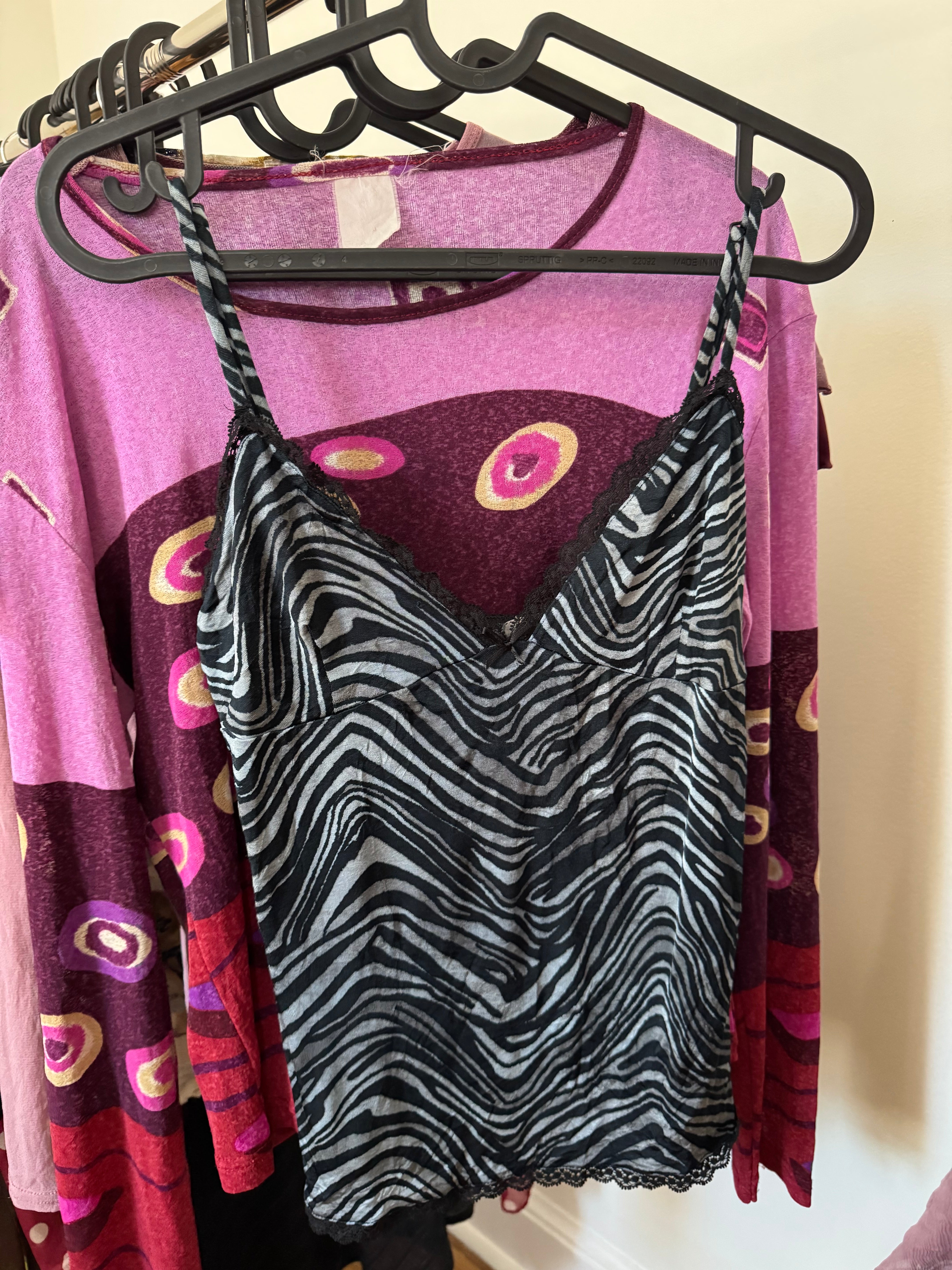 Vintage 90s Zebra Swirl Knit Cami (M)