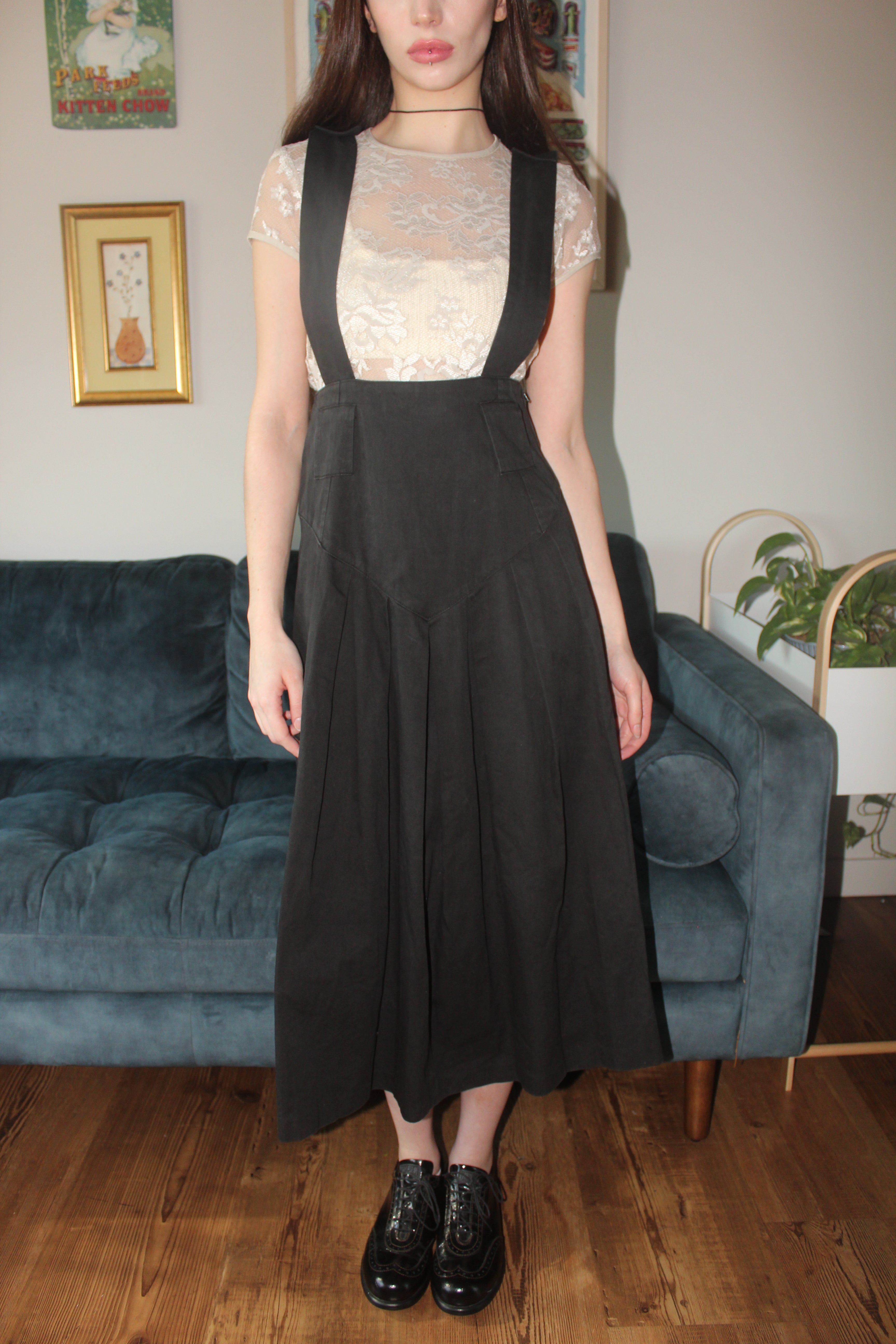 Vintage 90s Overall Midi Dress (S)